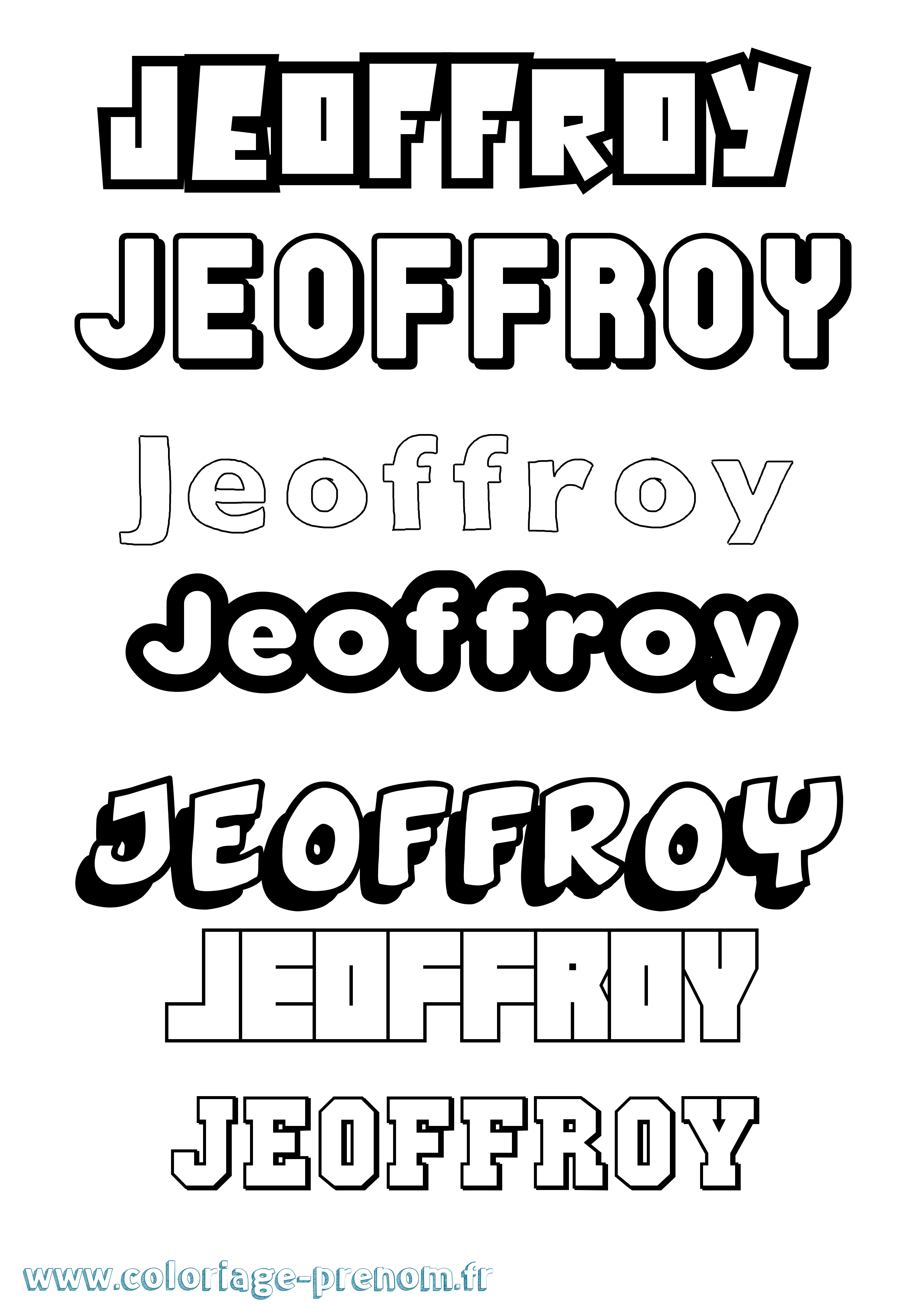 Coloriage Jeoffroy Simple Coloriage prénom Jeoffroy Simple