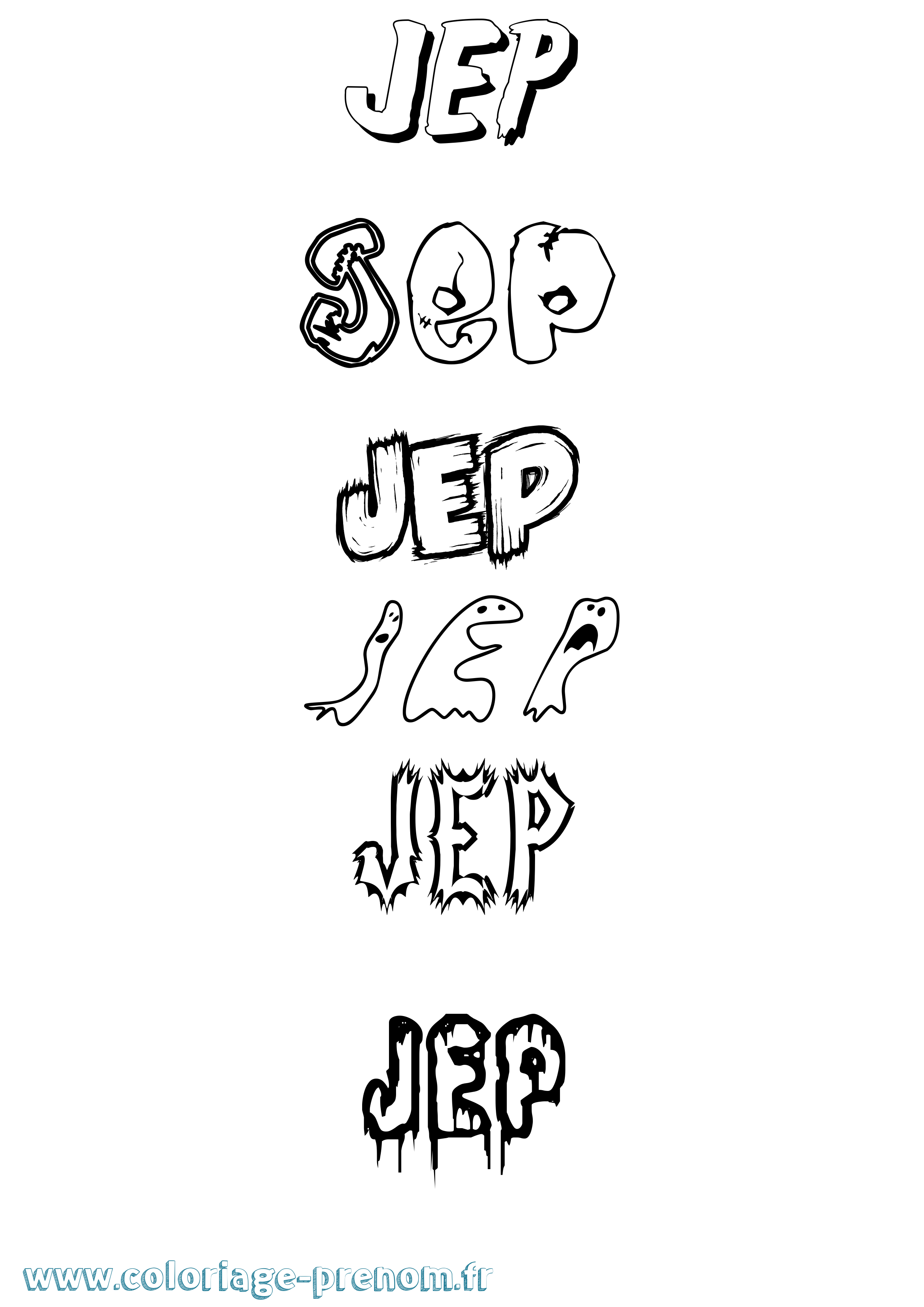 Coloriage Jep Frisson Coloriage prénom Jep Frisson
