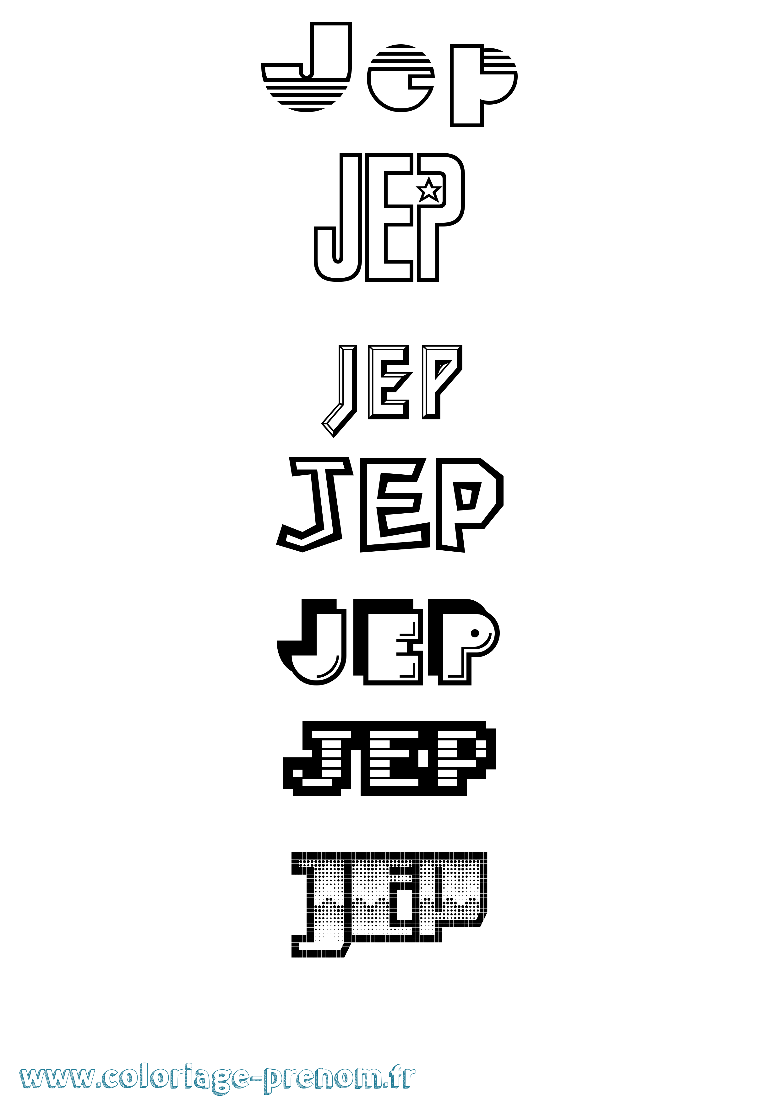 Coloriage Jep Jeux Vidéos Coloriage prénom Jep Jeux Vidéos