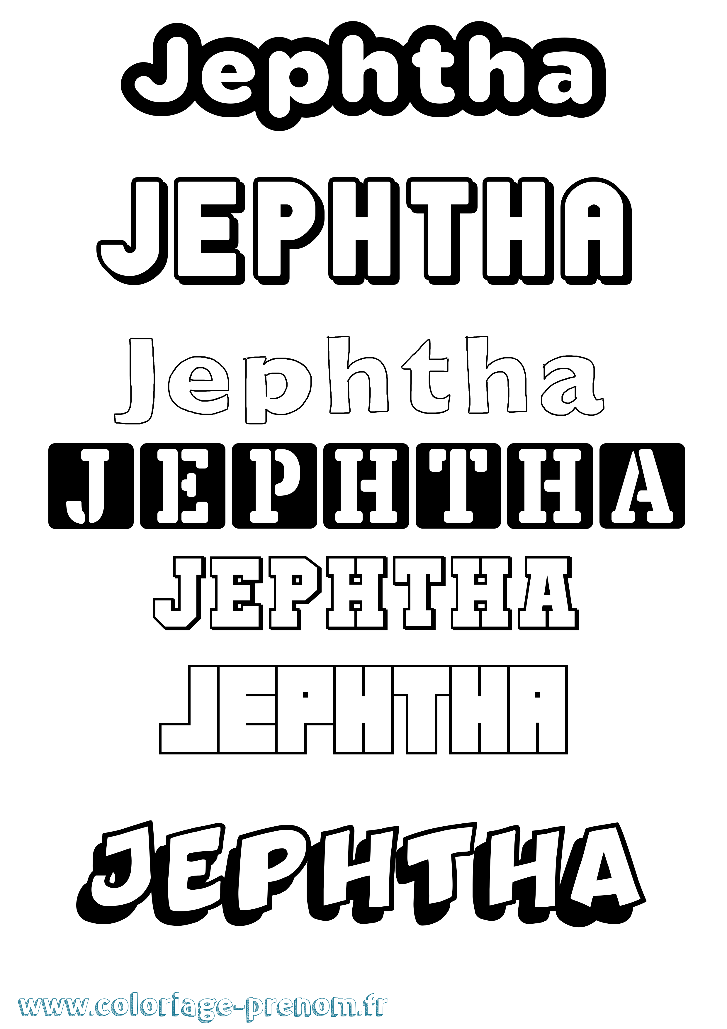 Coloriage Jephtha Simple Coloriage prénom Jephtha Simple