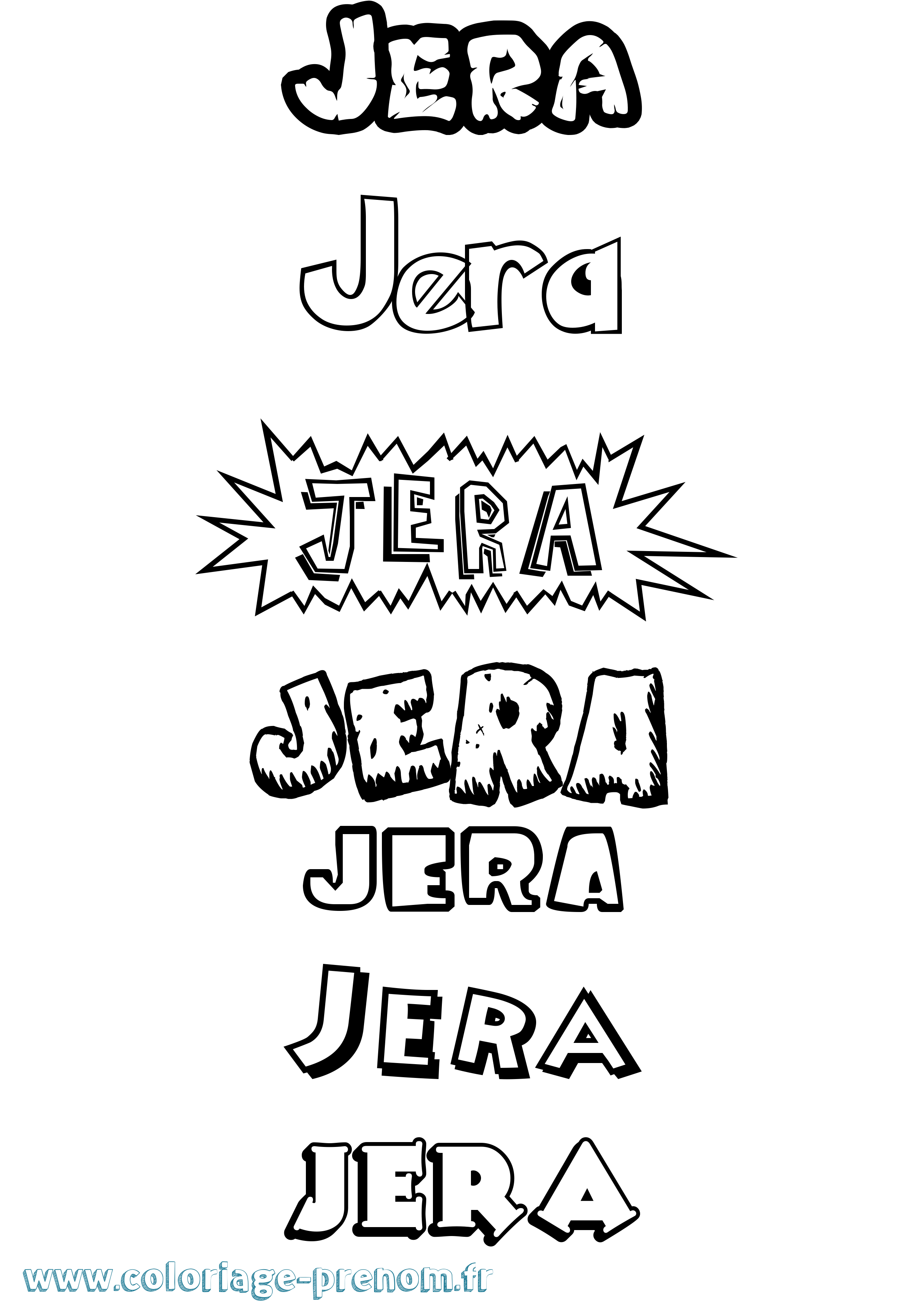 Coloriage Jera Dessin Animé Coloriage prénom Jera Dessin Animé