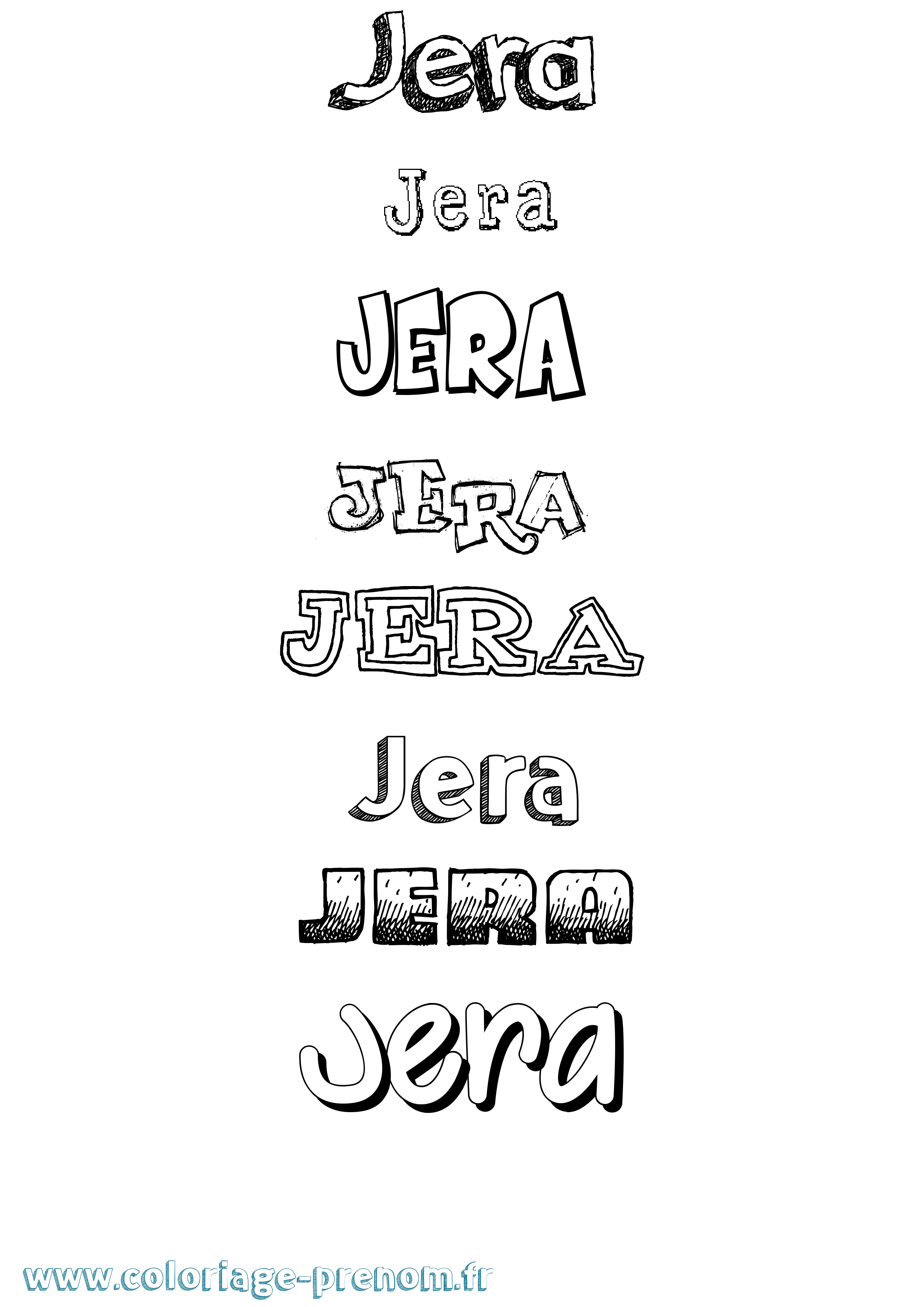 Coloriage Jera Dessiné Coloriage prénom Jera Dessiné