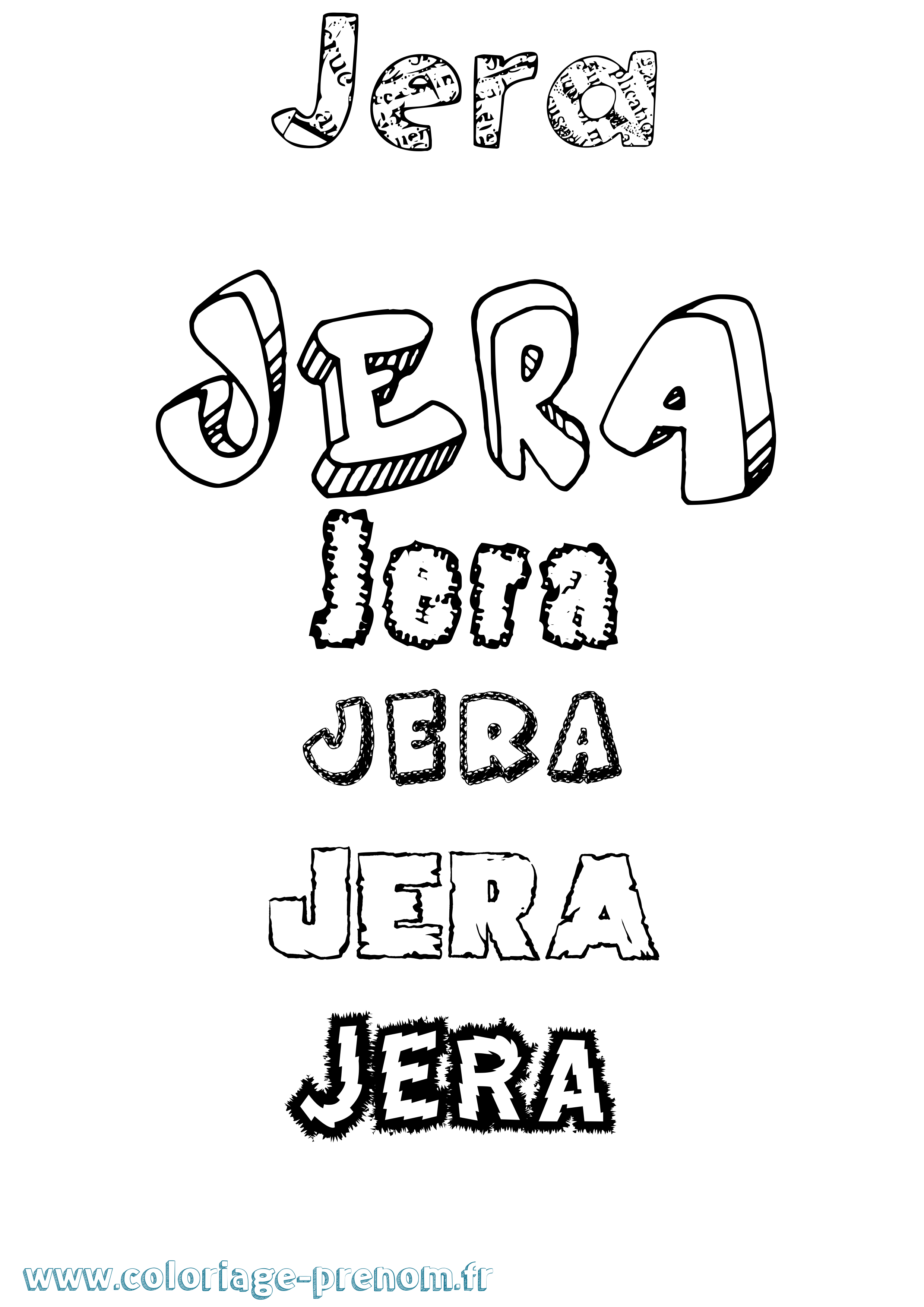 Coloriage Jera Destructuré Coloriage prénom Jera Destructuré