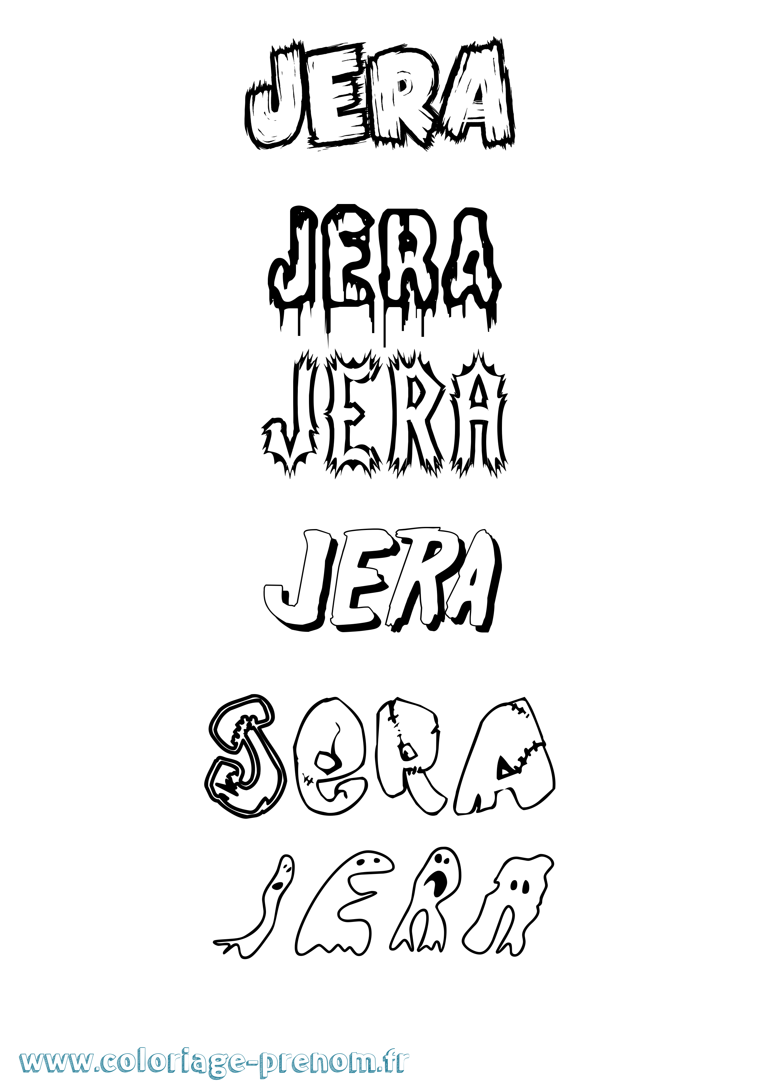 Coloriage Jera Frisson Coloriage prénom Jera Frisson