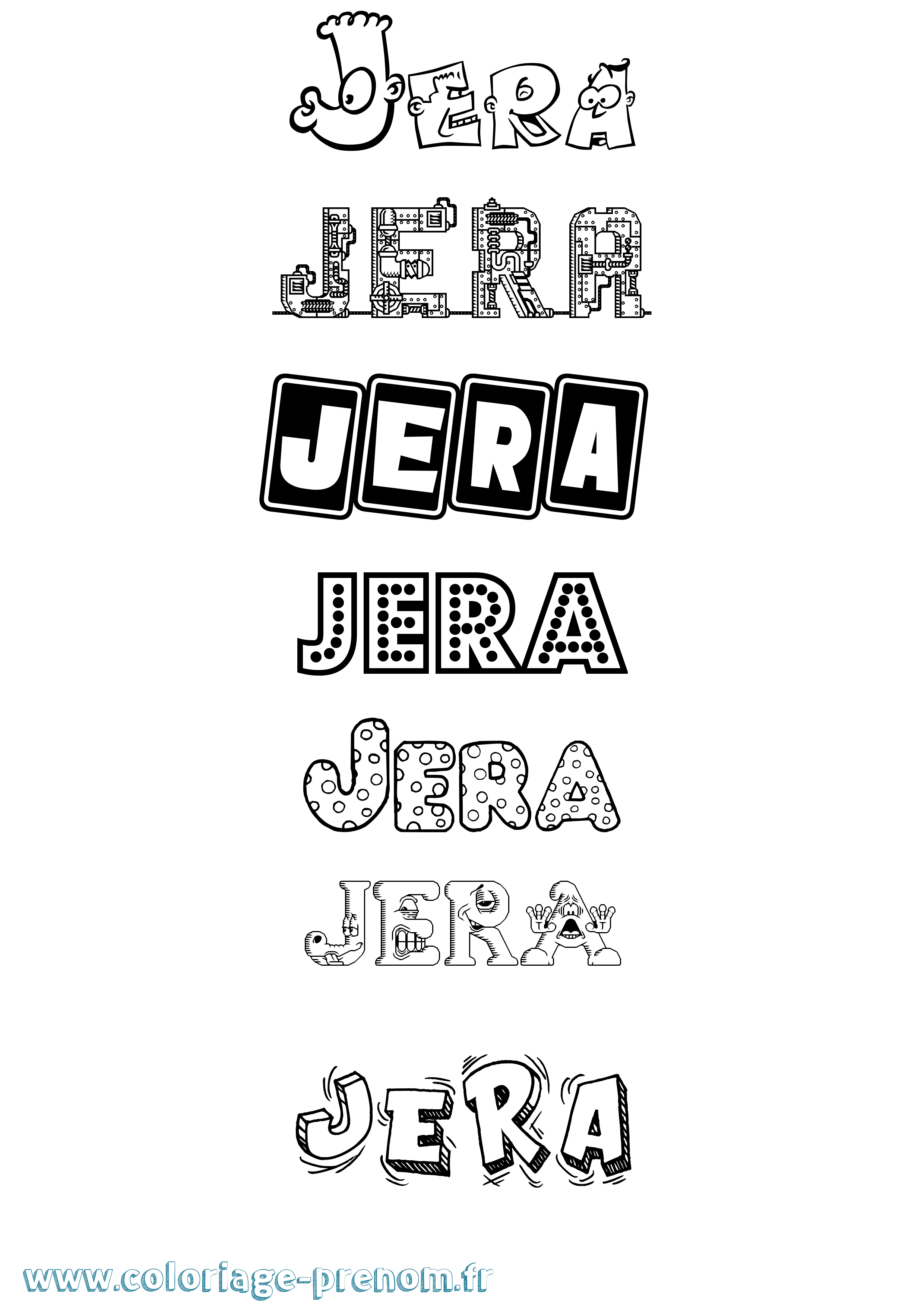 Coloriage Jera Fun Coloriage prénom Jera Fun