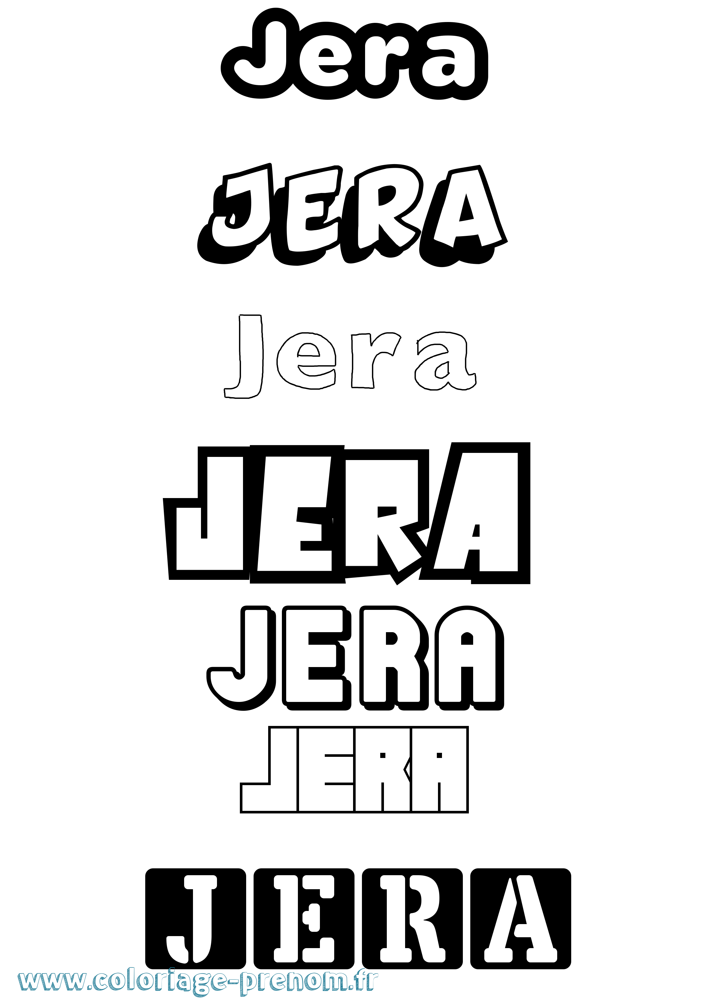 Coloriage Jera Simple Coloriage prénom Jera Simple
