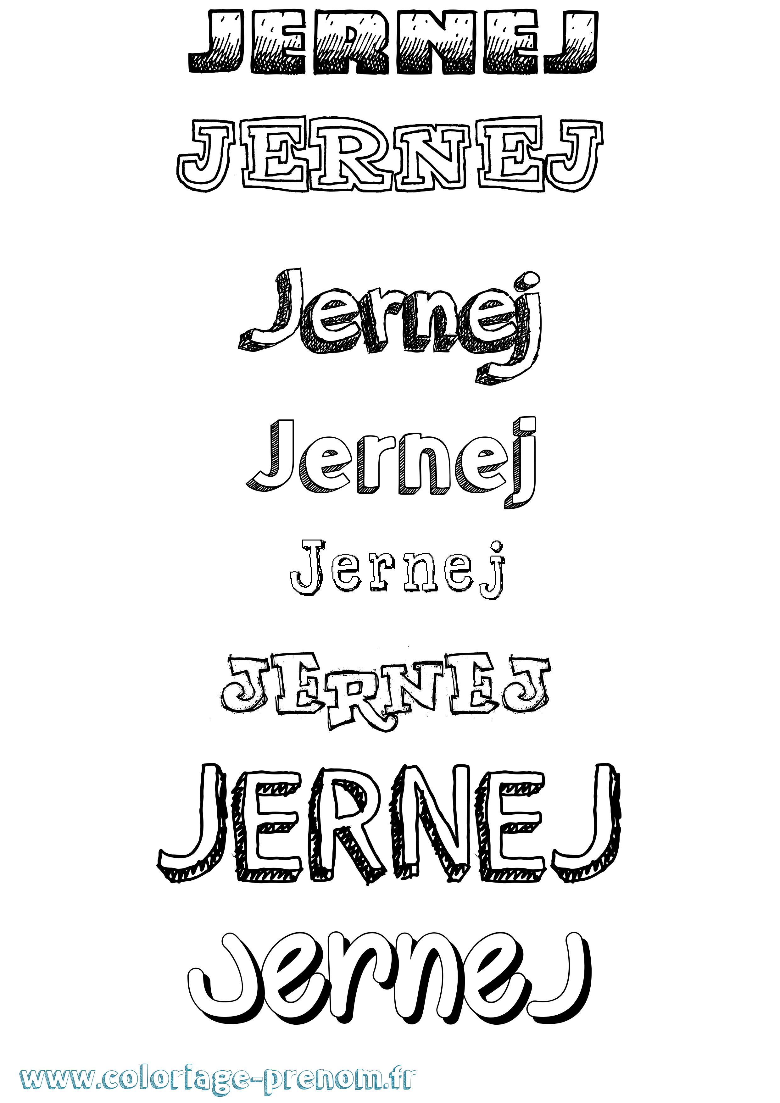 Coloriage Jernej Dessiné Coloriage prénom Jernej Dessiné
