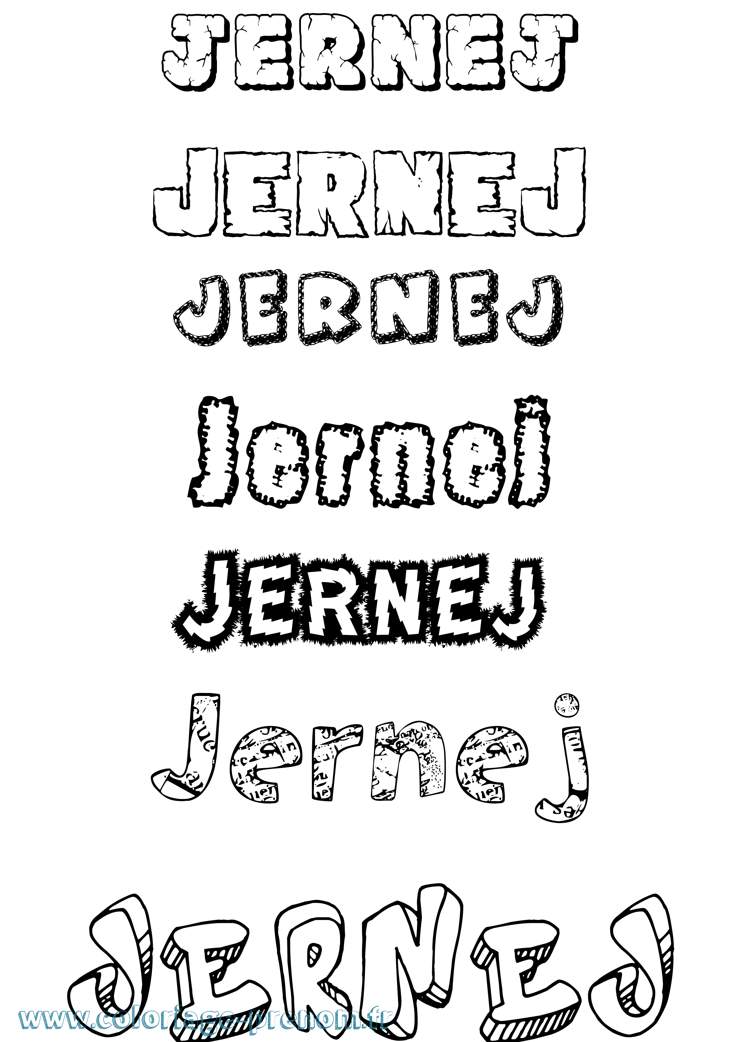 Coloriage Jernej Destructuré Coloriage prénom Jernej Destructuré