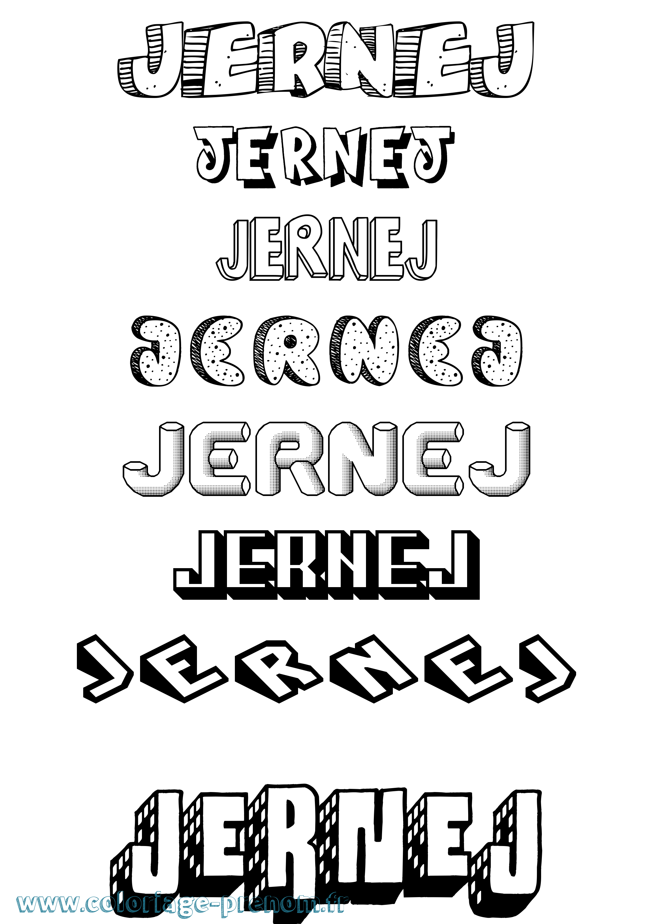 Coloriage Jernej Effet 3D Coloriage prénom Jernej Effet 3D