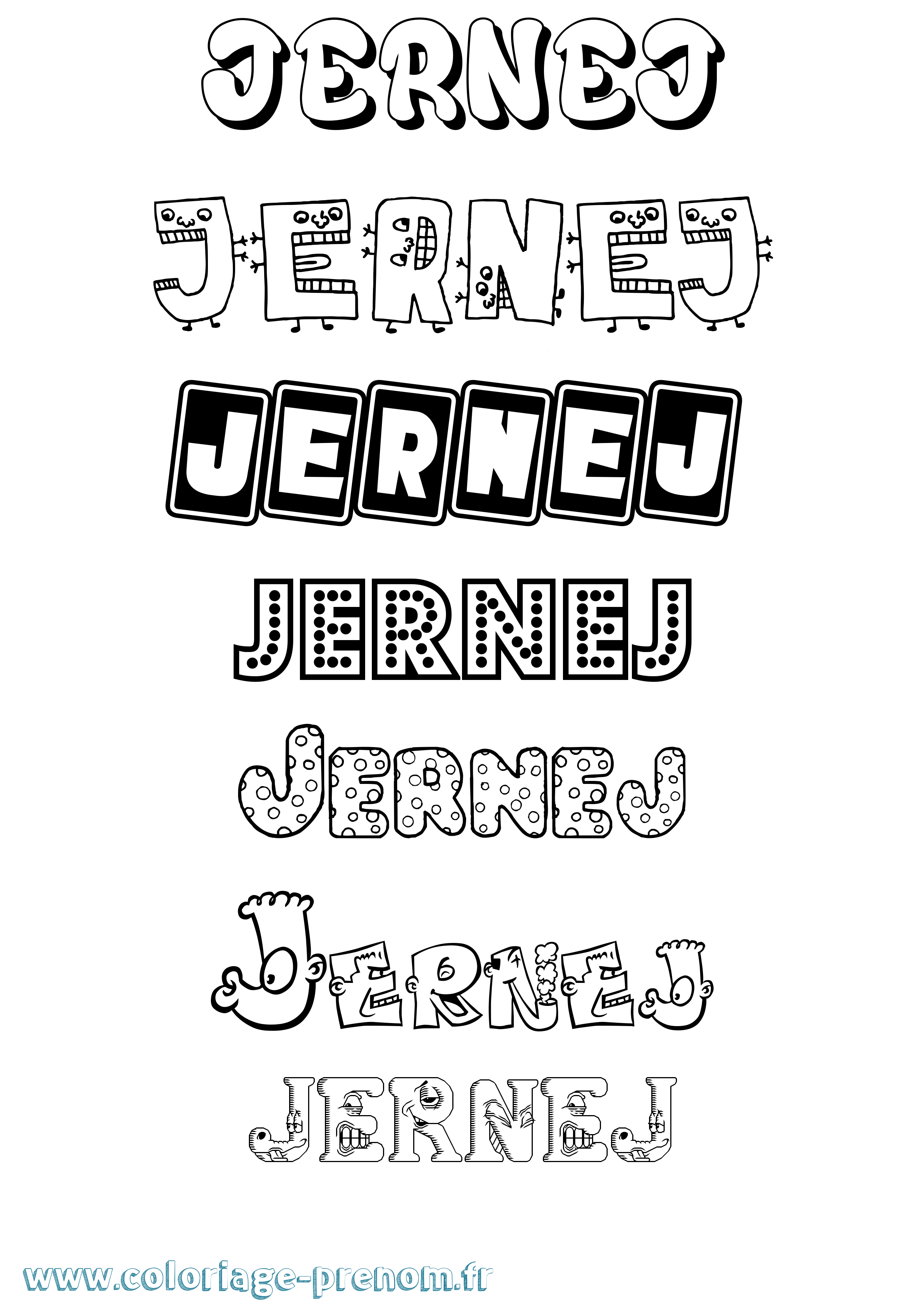 Coloriage Jernej Fun Coloriage prénom Jernej Fun