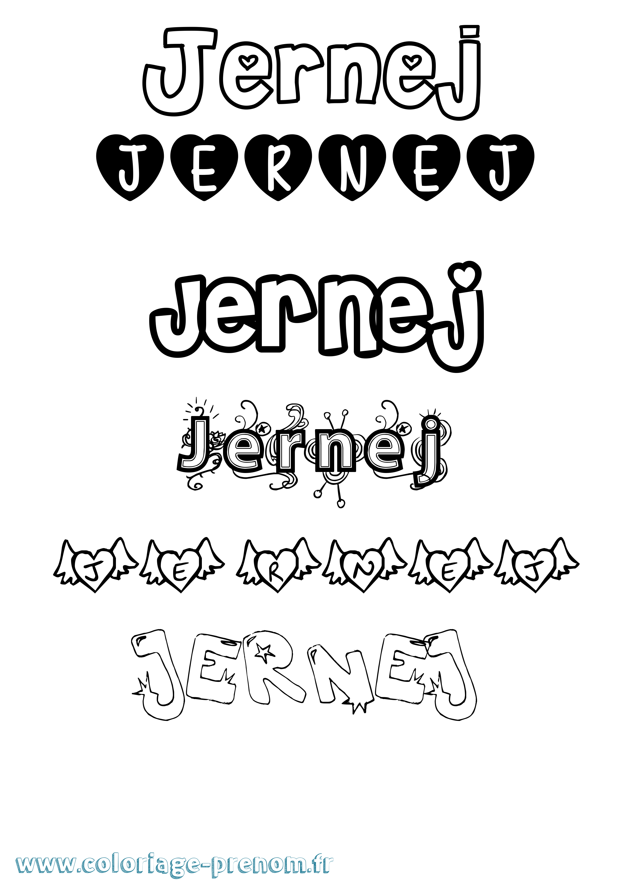 Coloriage Jernej Girly Coloriage prénom Jernej Girly