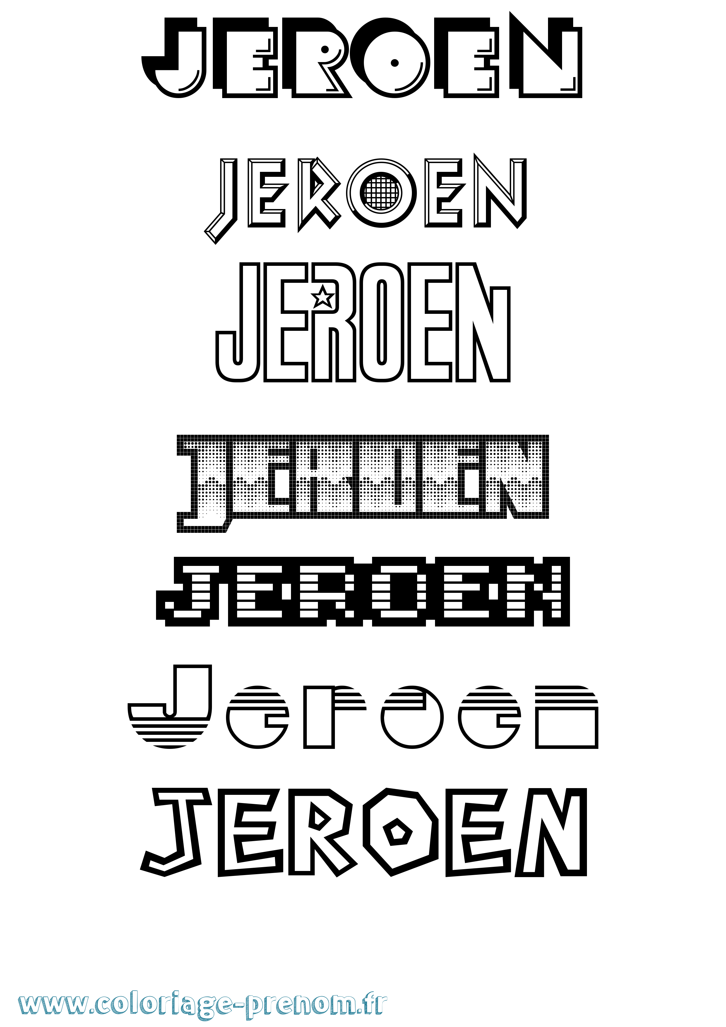 Coloriage Jeroen Jeux Vidéos Coloriage prénom Jeroen Jeux Vidéos
