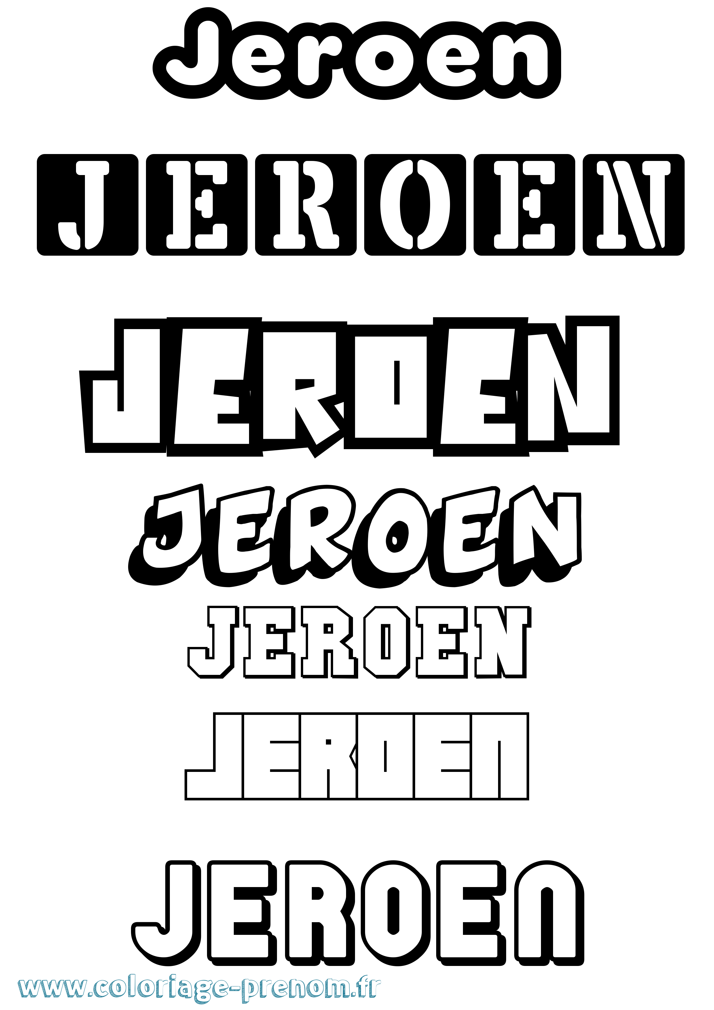 Coloriage Jeroen Simple Coloriage prénom Jeroen Simple