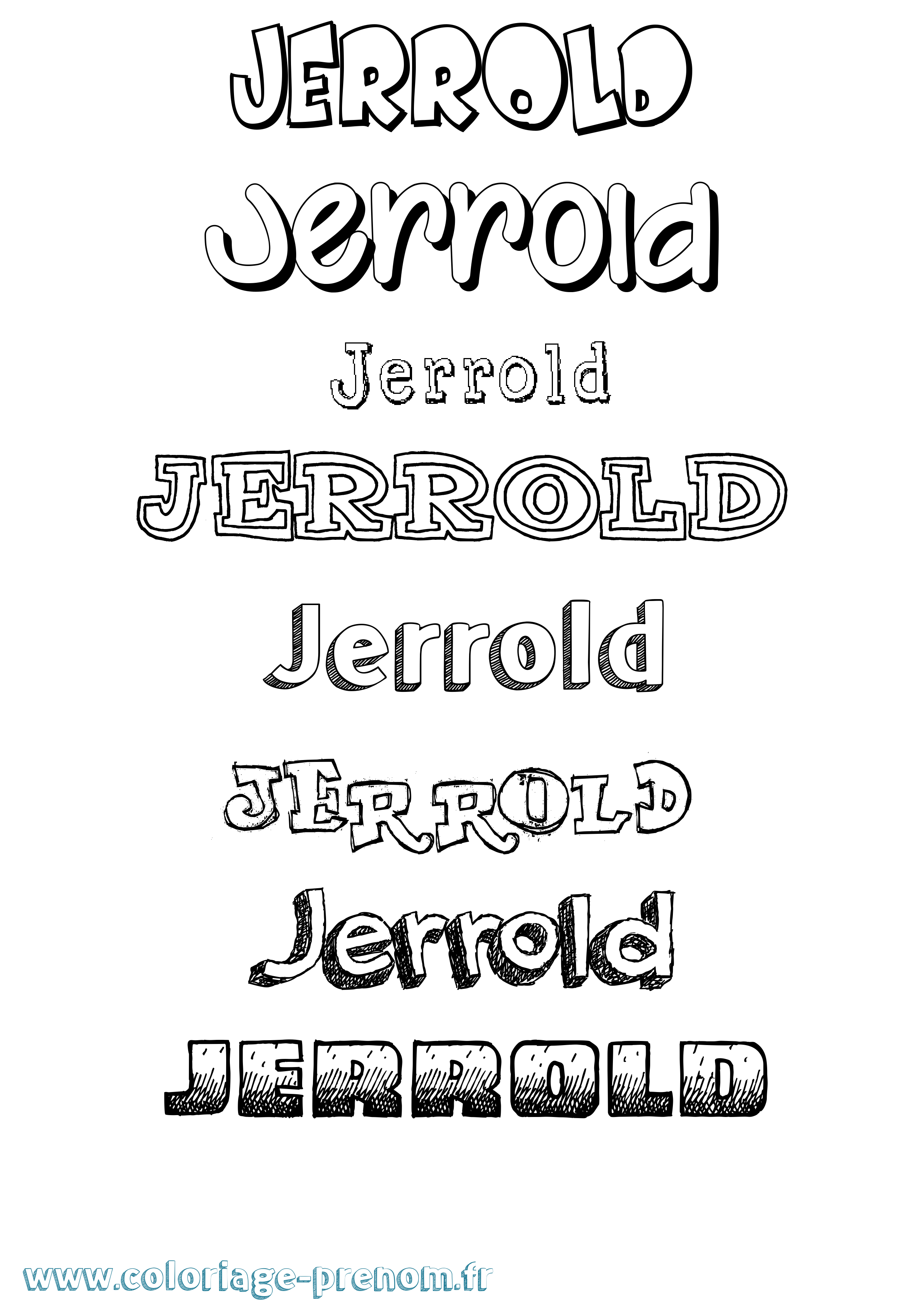 Coloriage Jerrold Dessiné Coloriage prénom Jerrold Dessiné