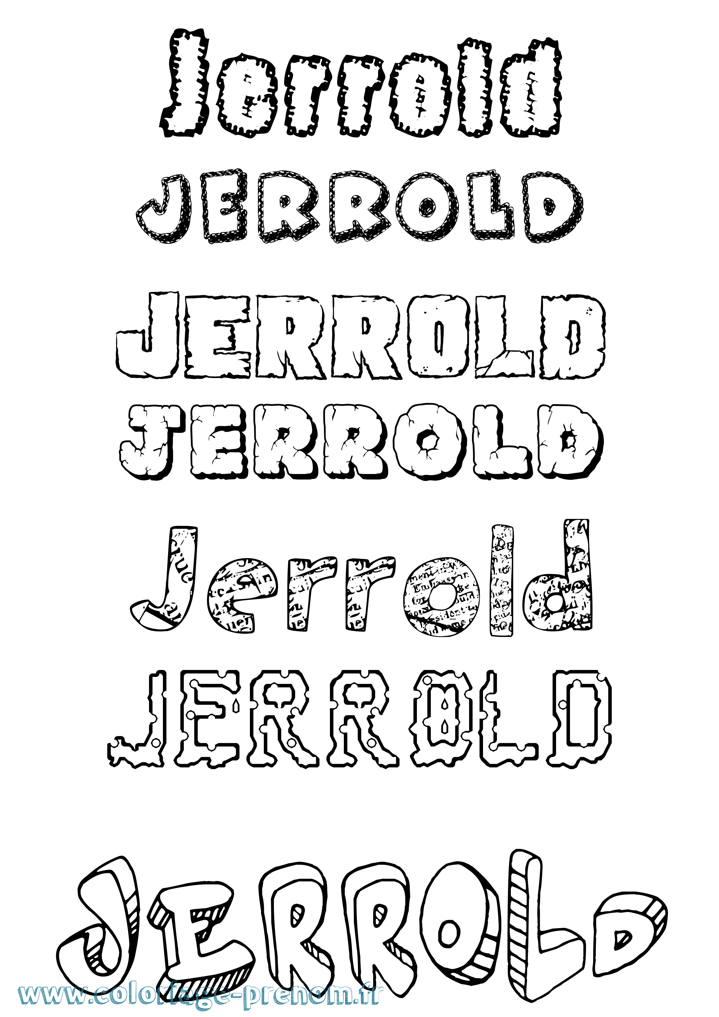Coloriage Jerrold Destructuré Coloriage prénom Jerrold Destructuré