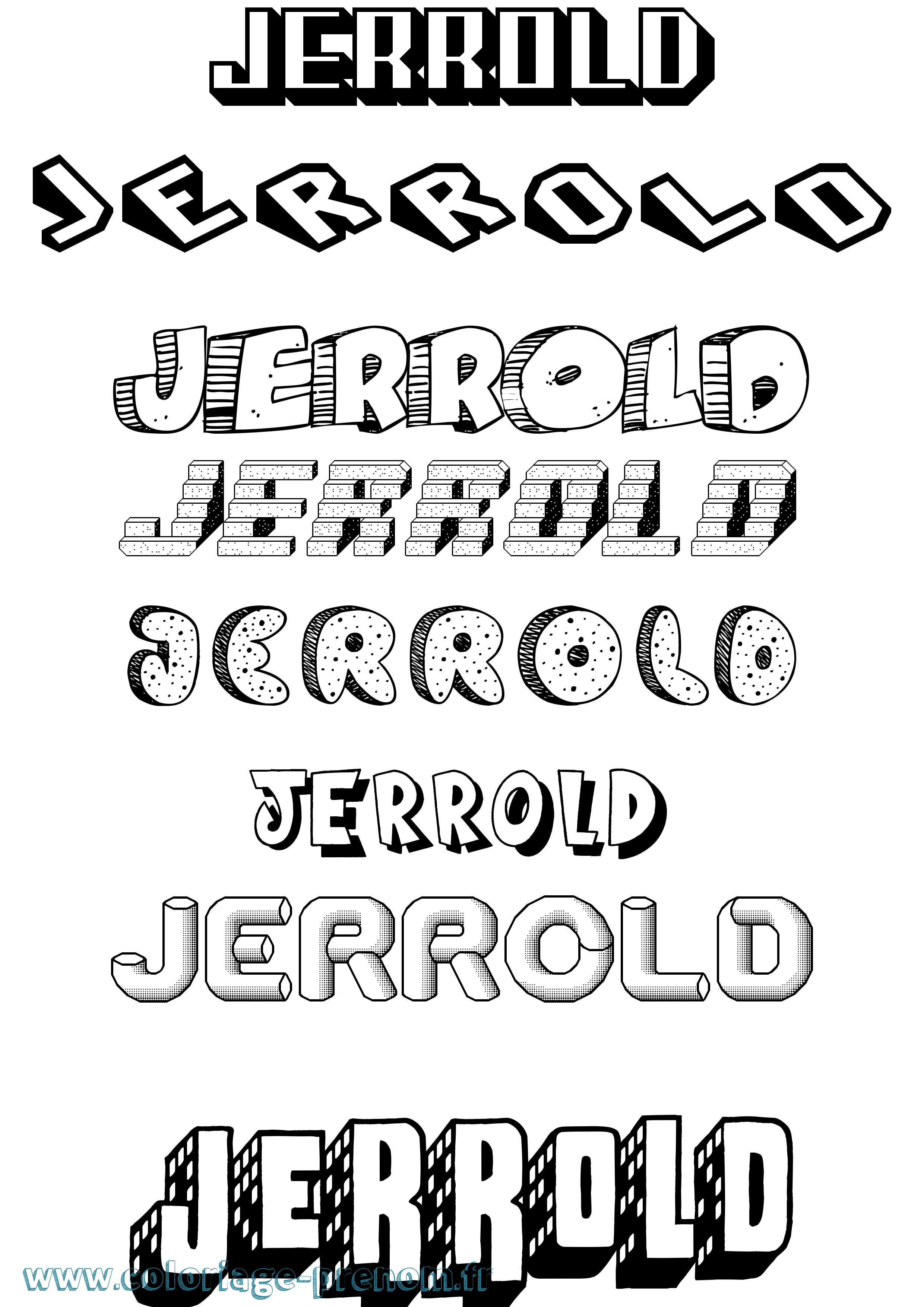 Coloriage Jerrold Effet 3D Coloriage prénom Jerrold Effet 3D