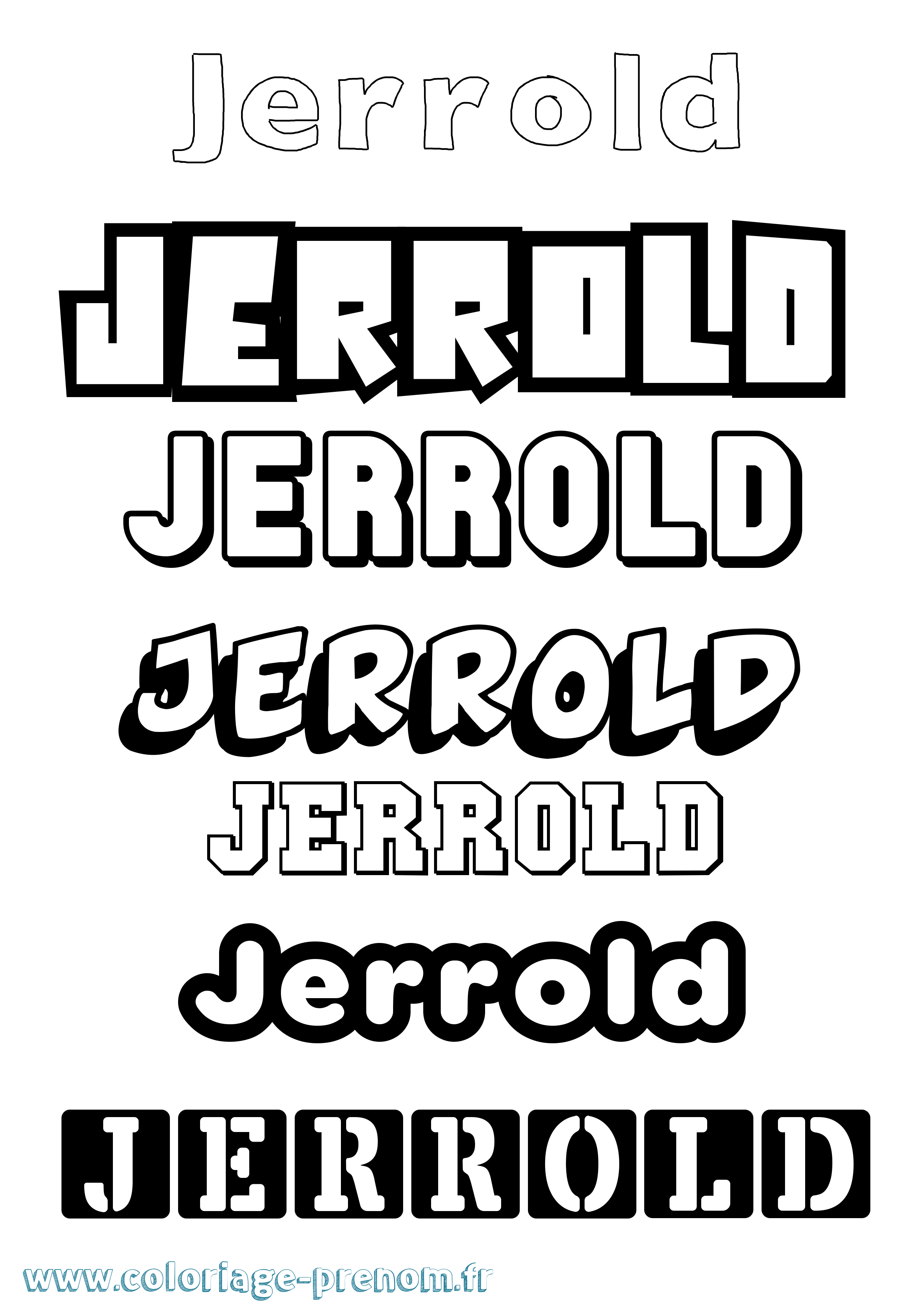 Coloriage Jerrold Simple Coloriage prénom Jerrold Simple