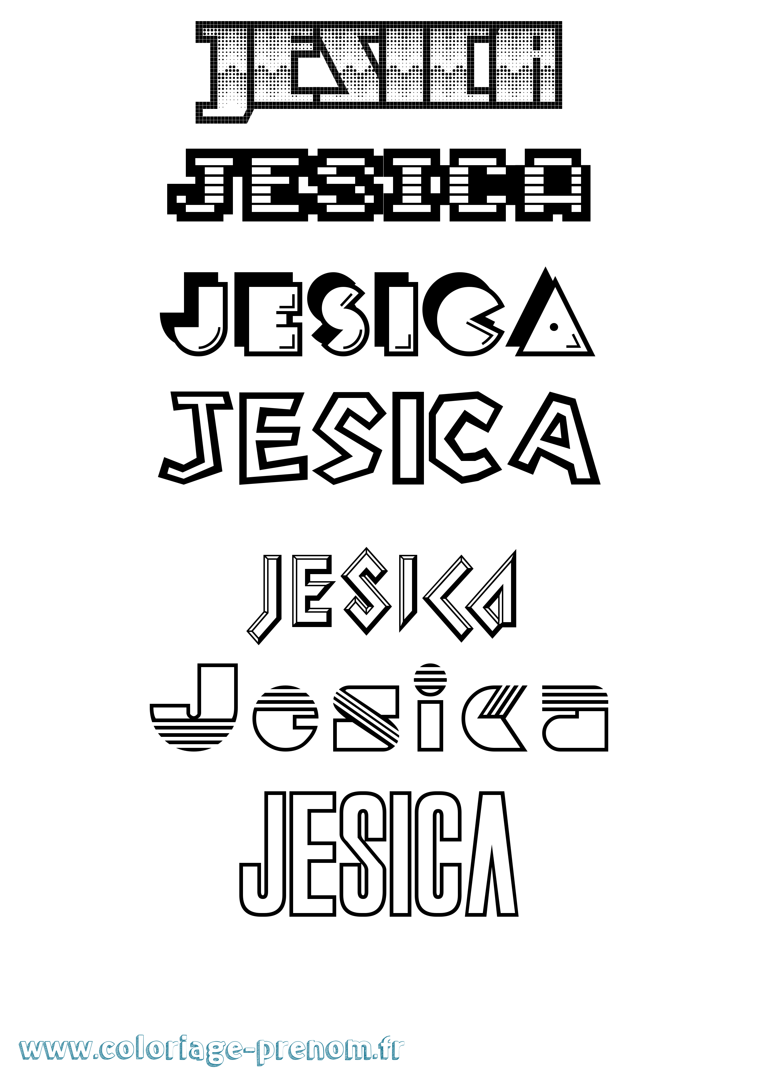 Coloriage Jesica Jeux Vidéos Coloriage prénom Jesica Jeux Vidéos