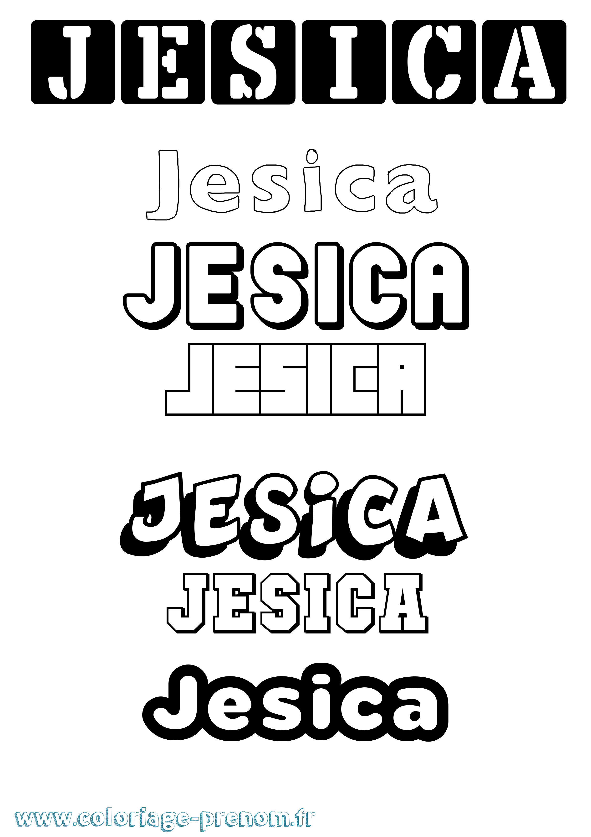 Coloriage Jesica Simple Coloriage prénom Jesica Simple