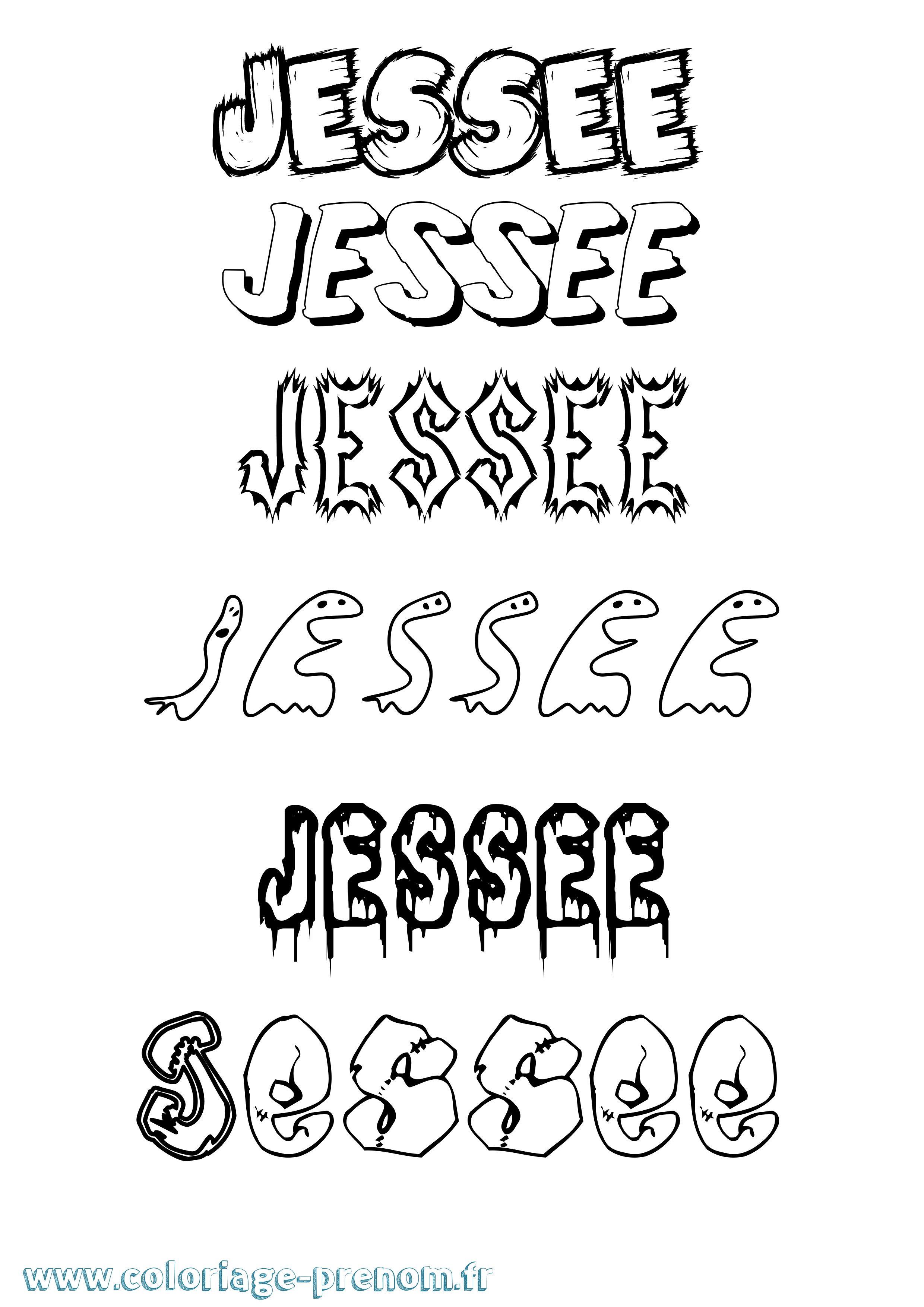 Coloriage Jessee Frisson Coloriage prénom Jessee Frisson