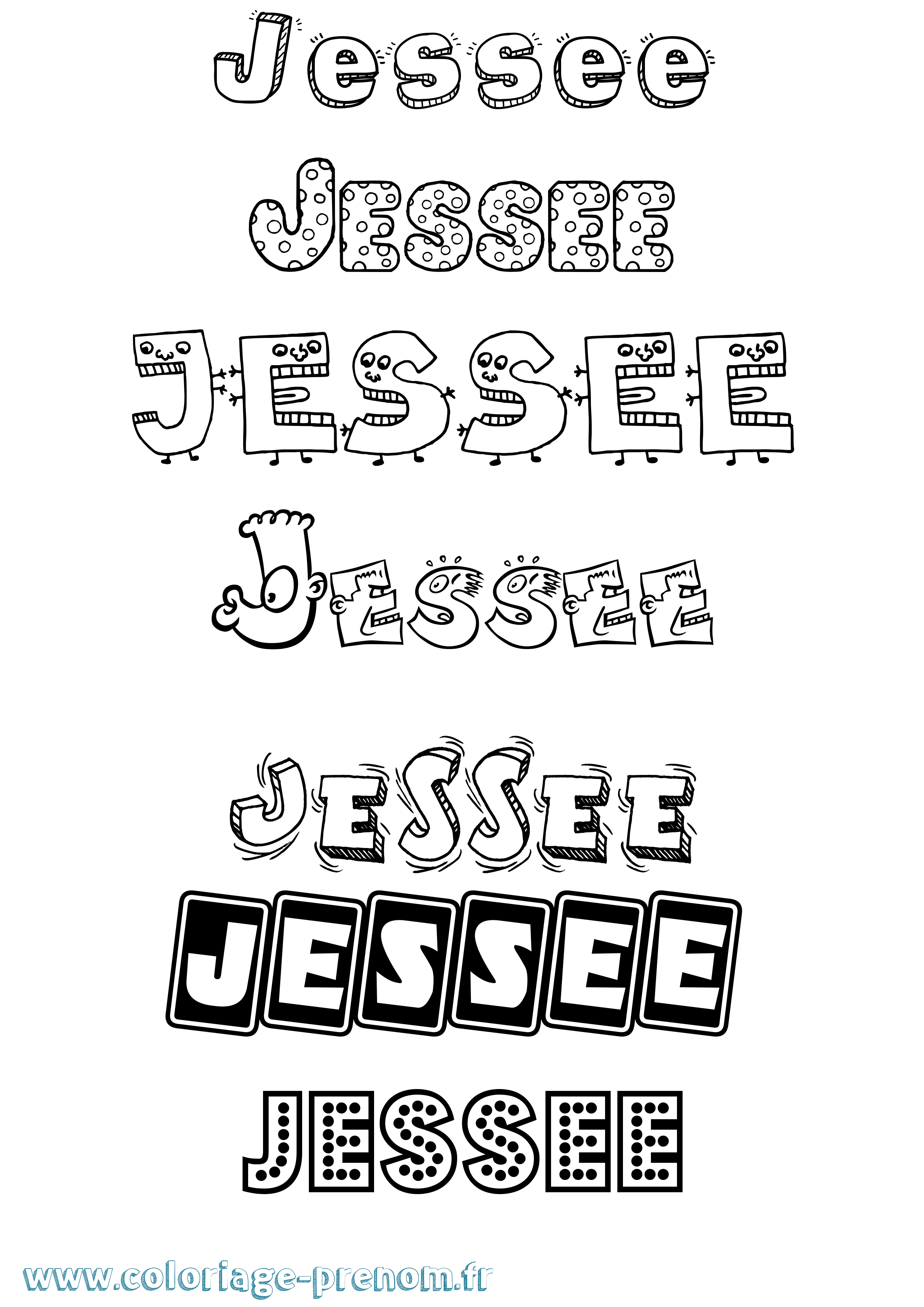 Coloriage Jessee Fun Coloriage prénom Jessee Fun