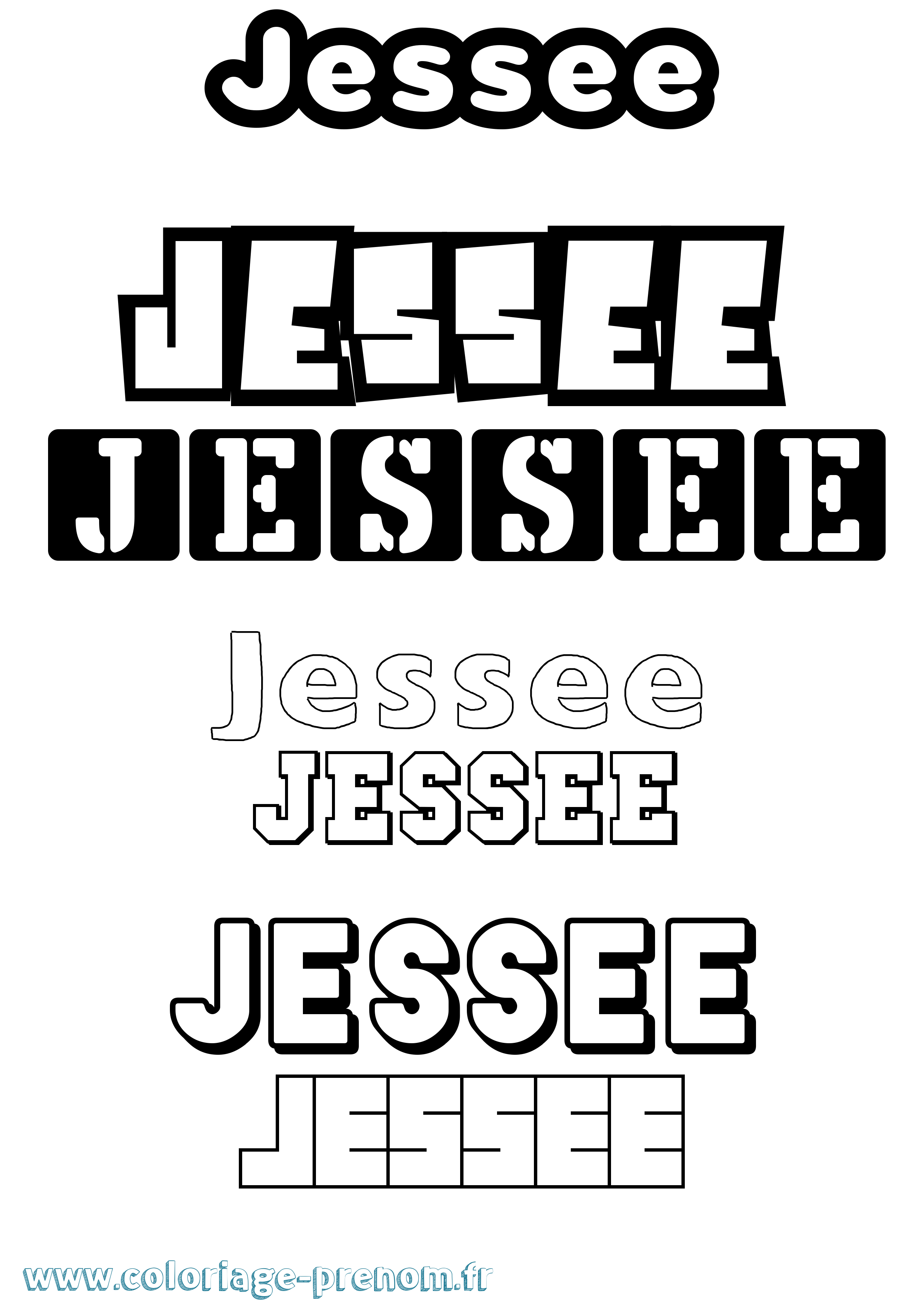 Coloriage Jessee Simple Coloriage prénom Jessee Simple