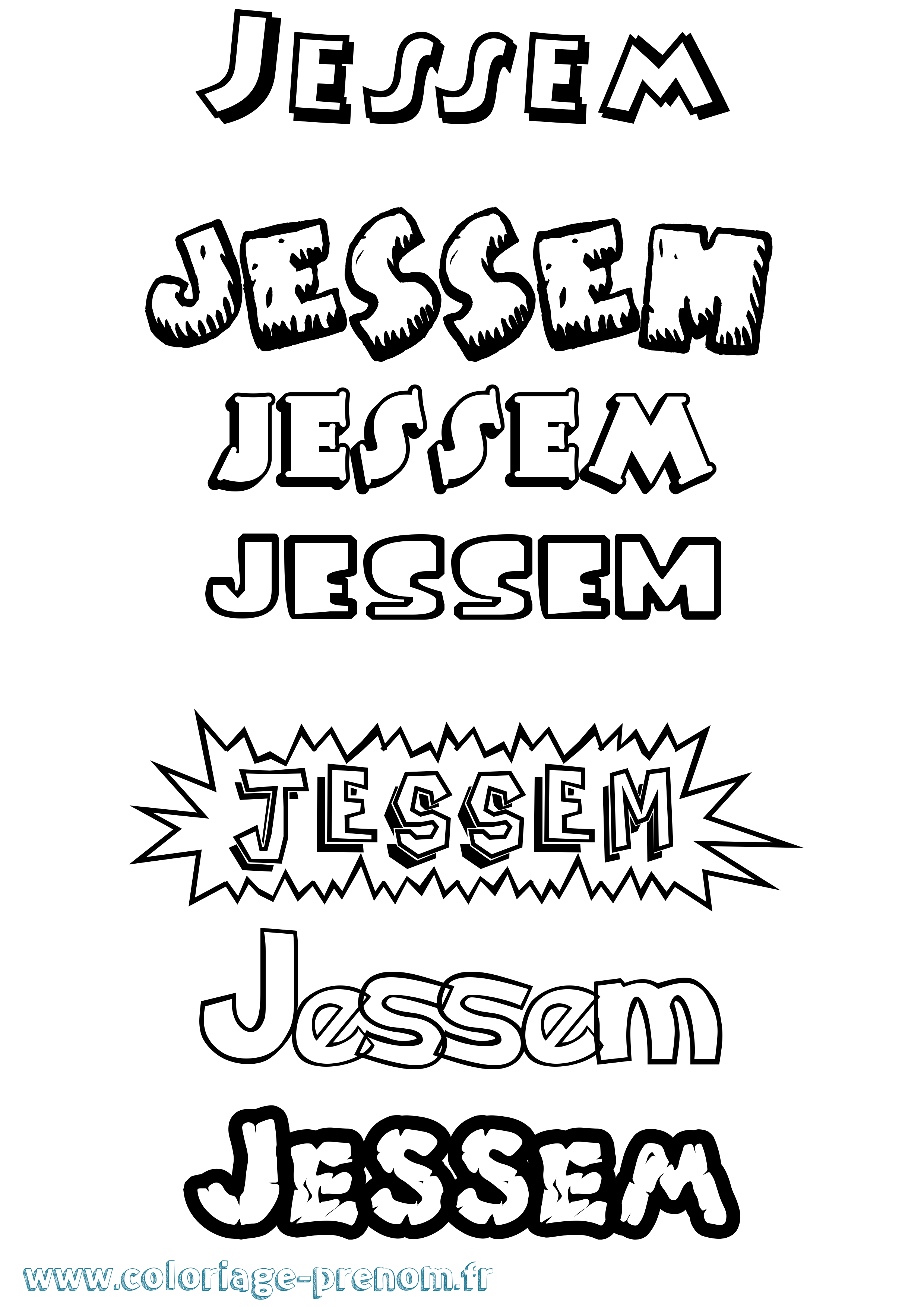 Coloriage Jessem Dessin Animé Coloriage prénom Jessem Dessin Animé