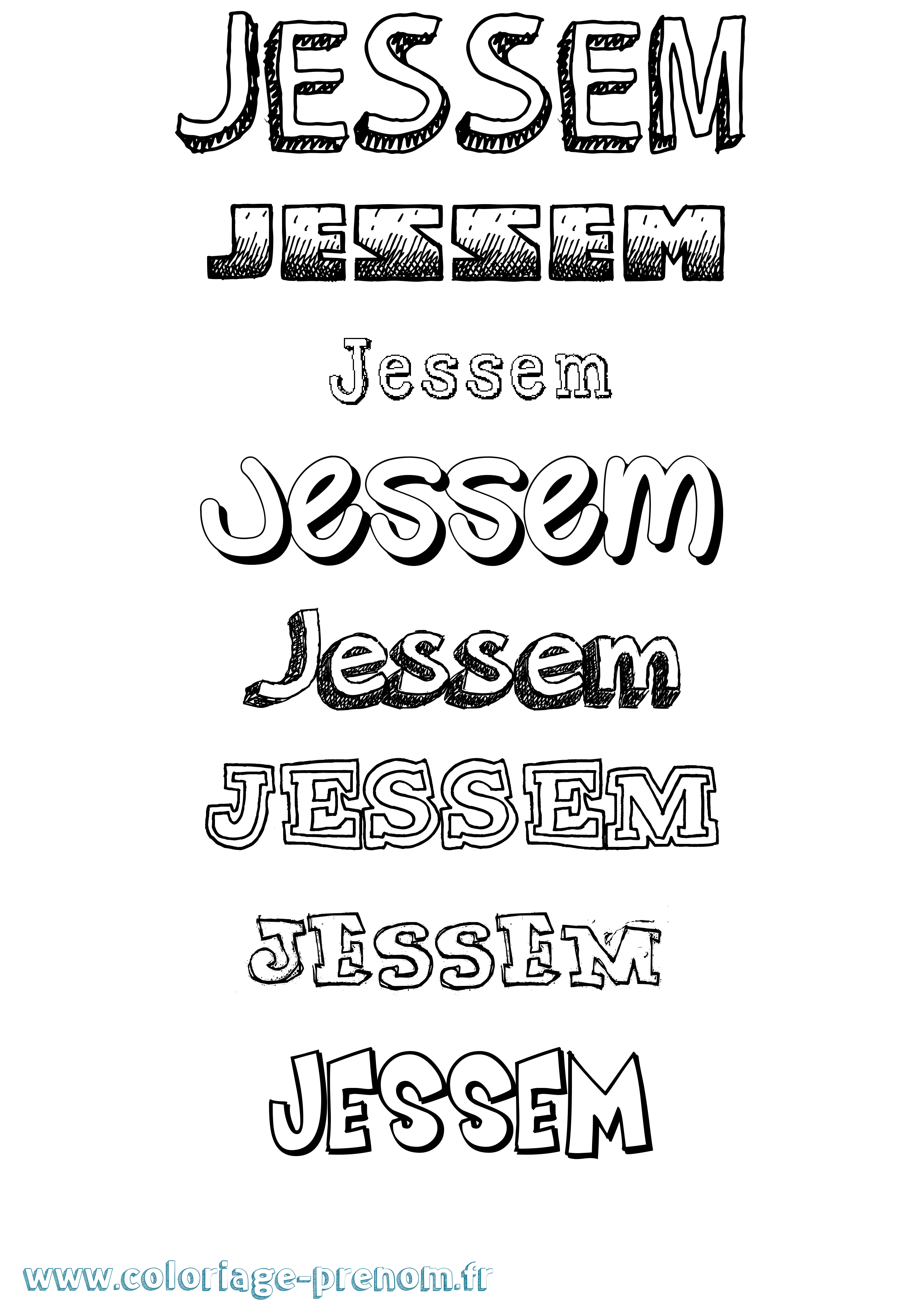 Coloriage Jessem Dessiné Coloriage prénom Jessem Dessiné