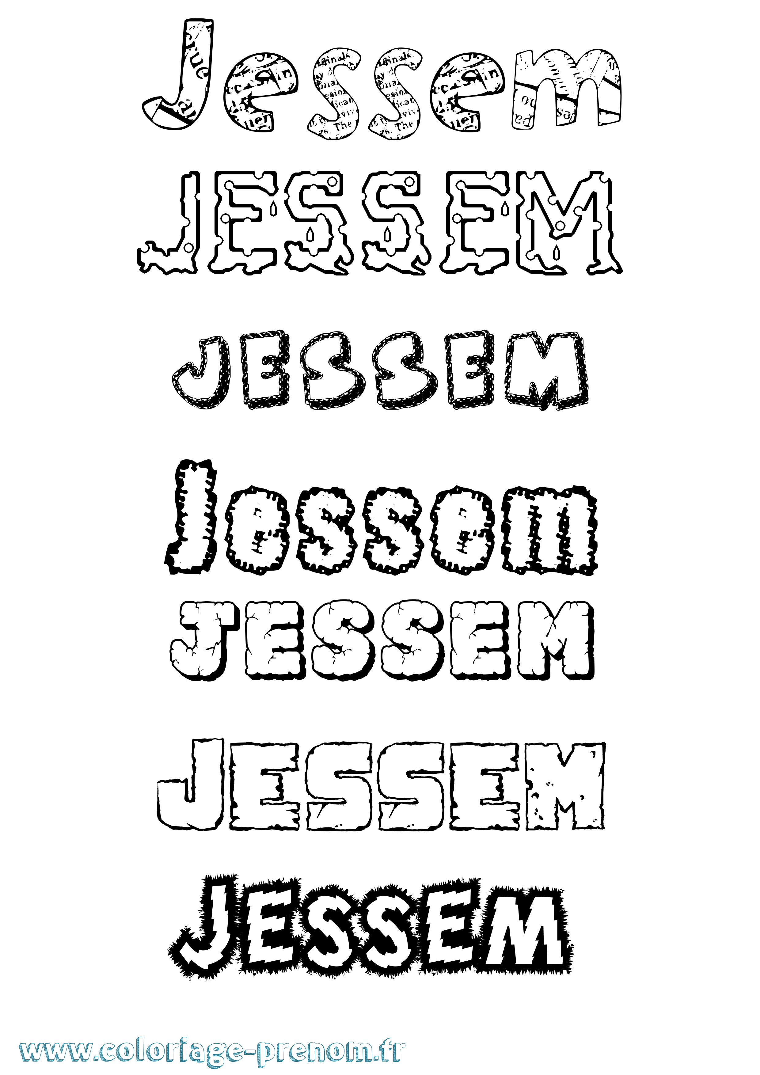 Coloriage Jessem Destructuré Coloriage prénom Jessem Destructuré