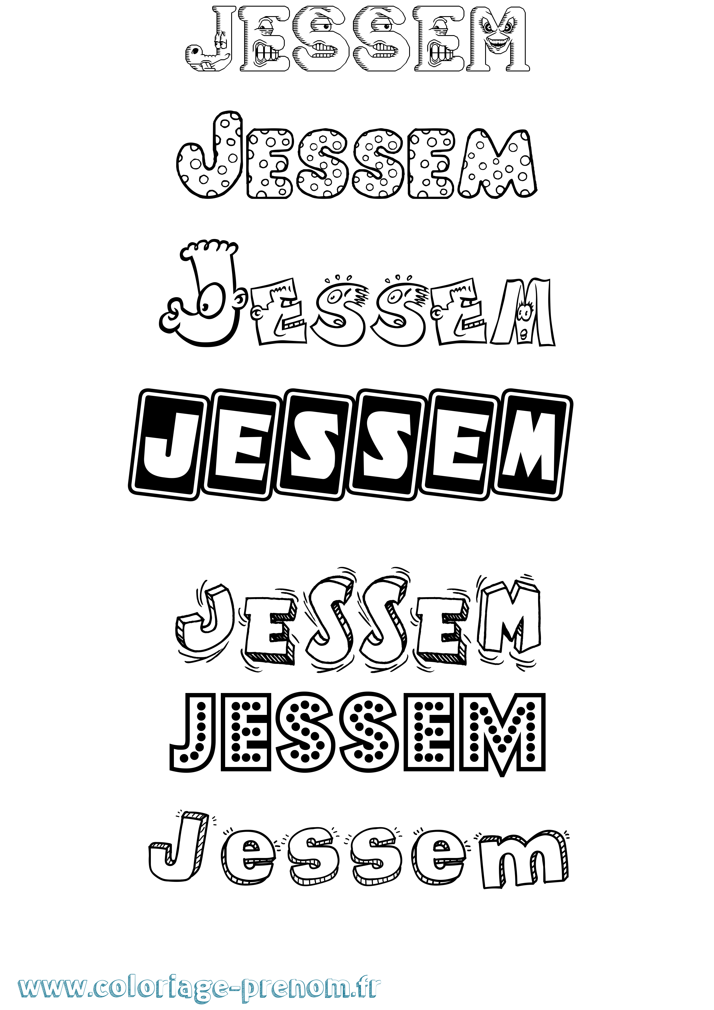Coloriage Jessem Fun Coloriage prénom Jessem Fun