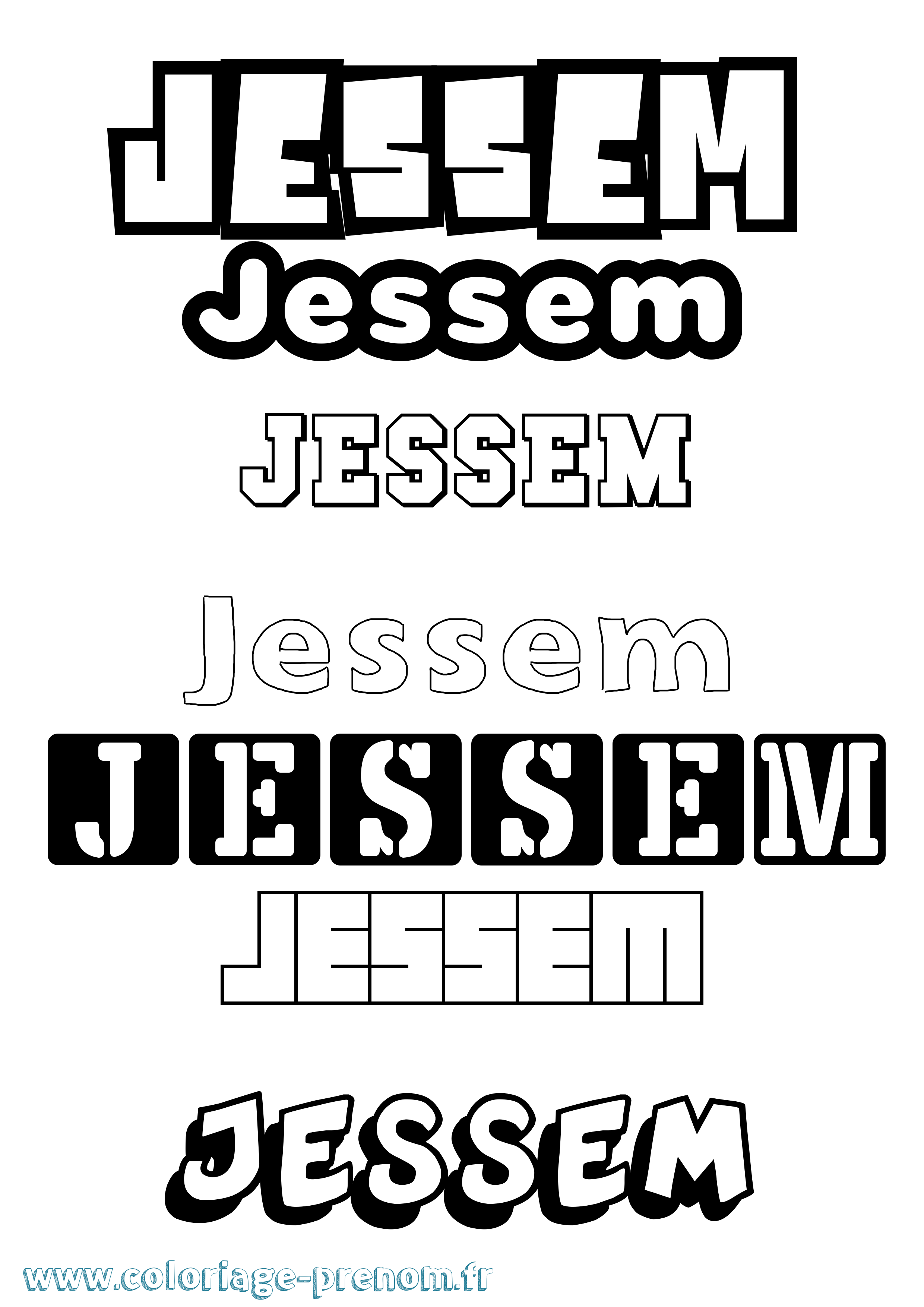 Coloriage Jessem Simple Coloriage prénom Jessem Simple
