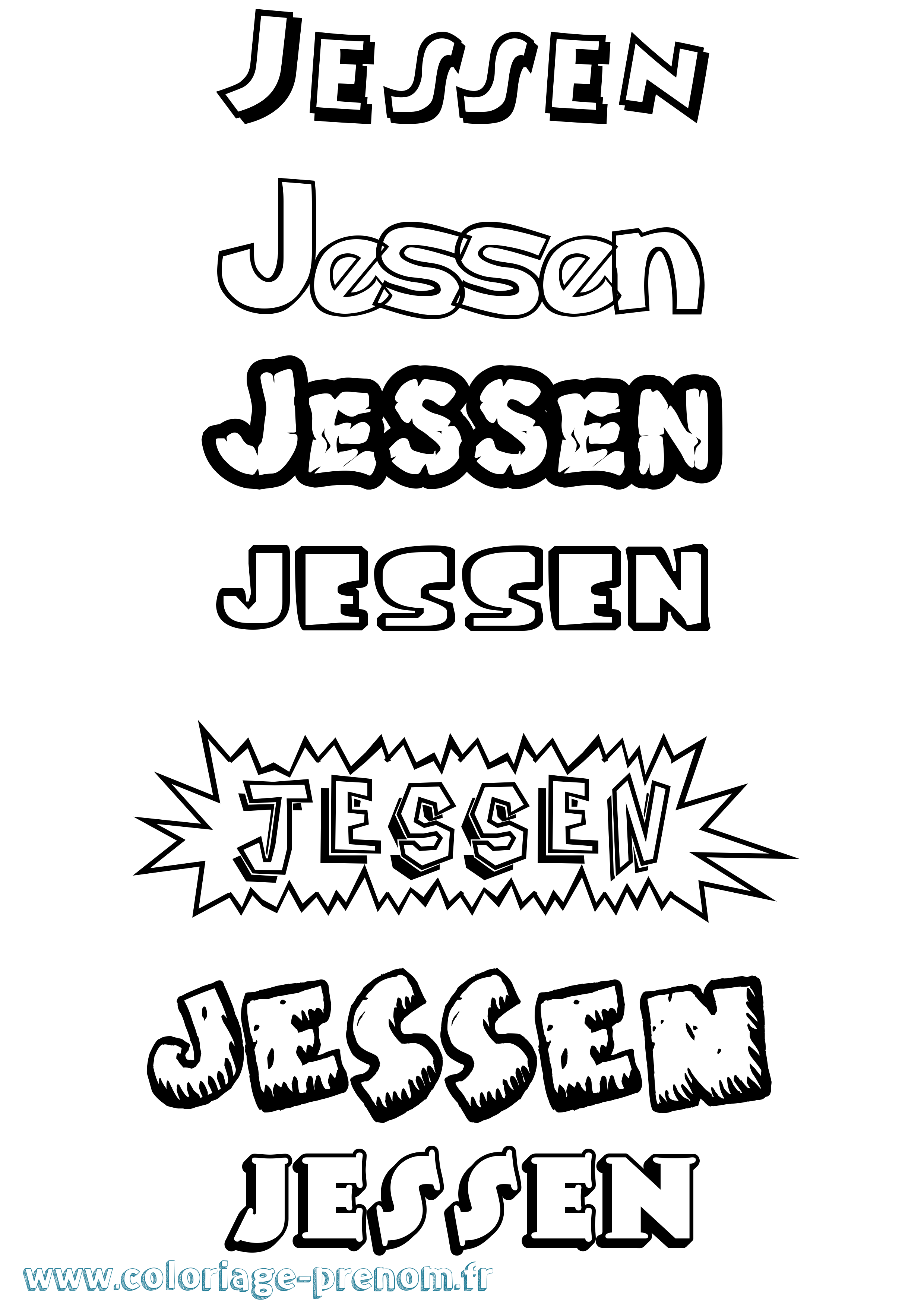 Coloriage Jessen Dessin Animé Coloriage prénom Jessen Dessin Animé