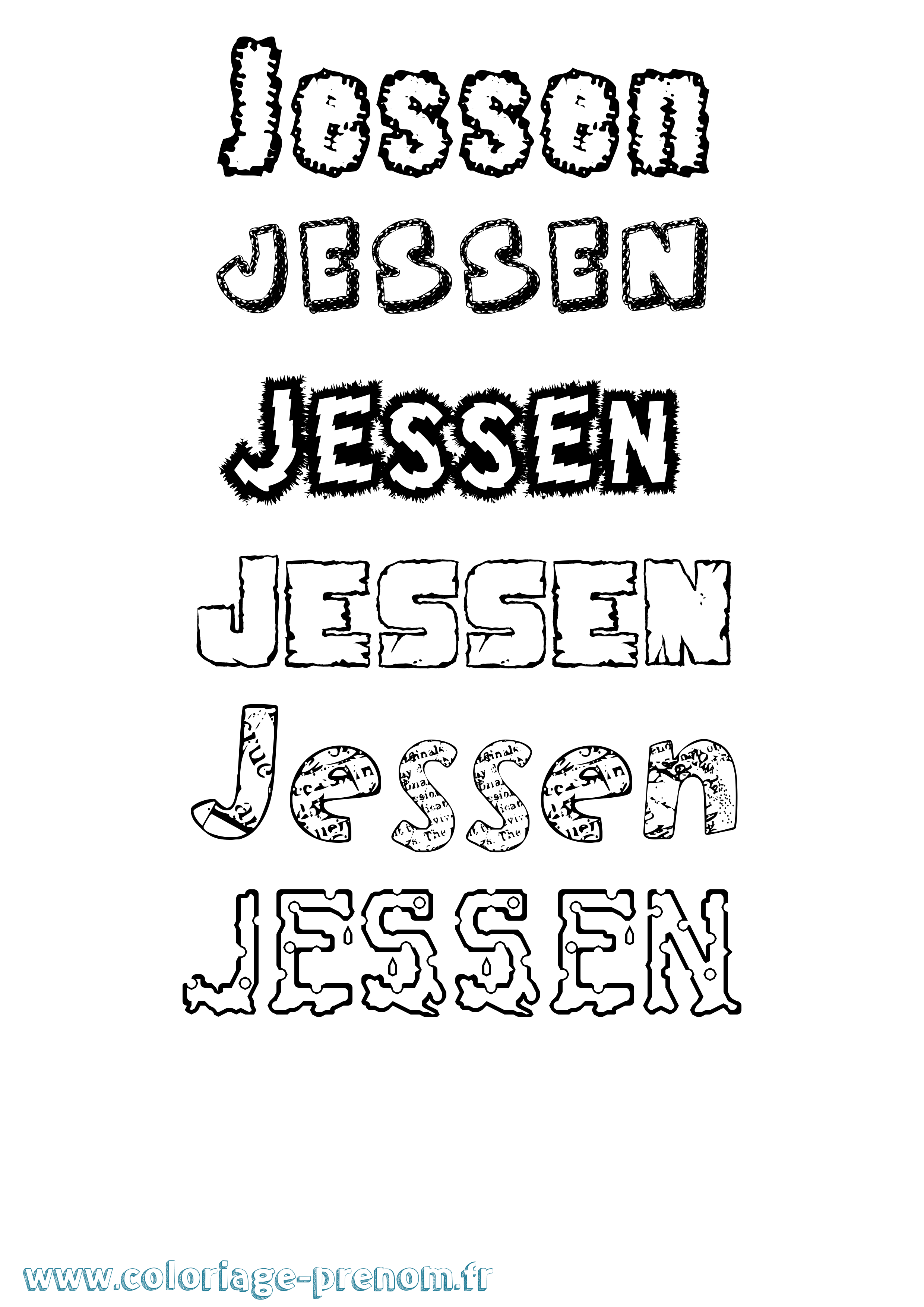 Coloriage Jessen Destructuré Coloriage prénom Jessen Destructuré