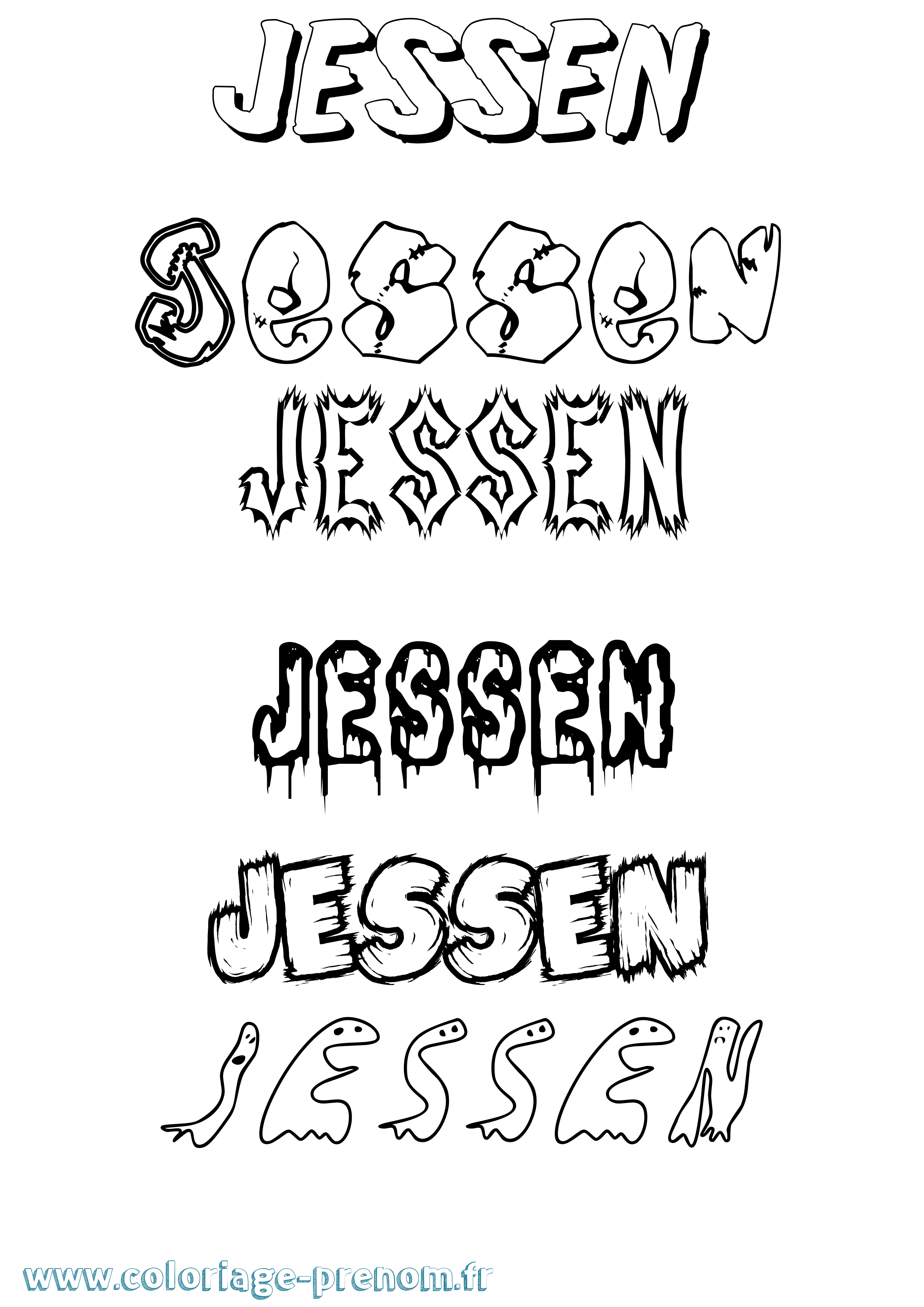 Coloriage Jessen Frisson Coloriage prénom Jessen Frisson