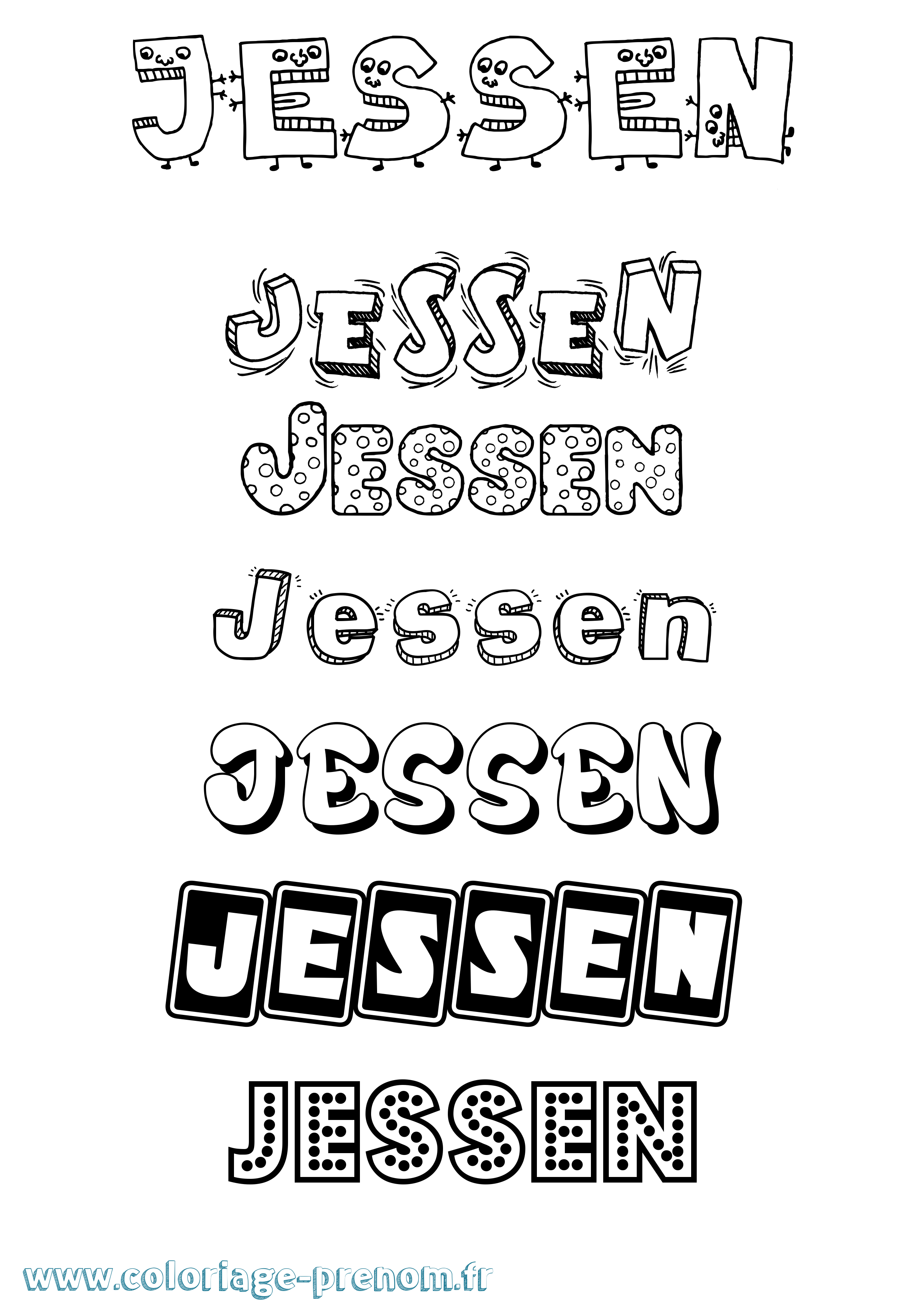 Coloriage Jessen Fun Coloriage prénom Jessen Fun
