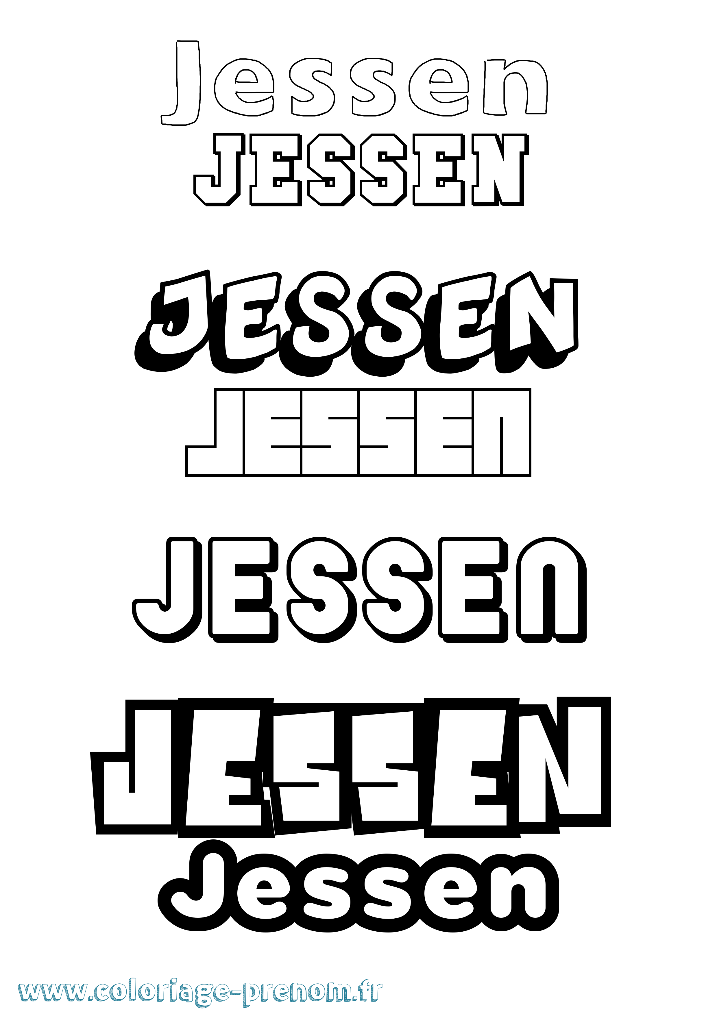 Coloriage Jessen Simple Coloriage prénom Jessen Simple