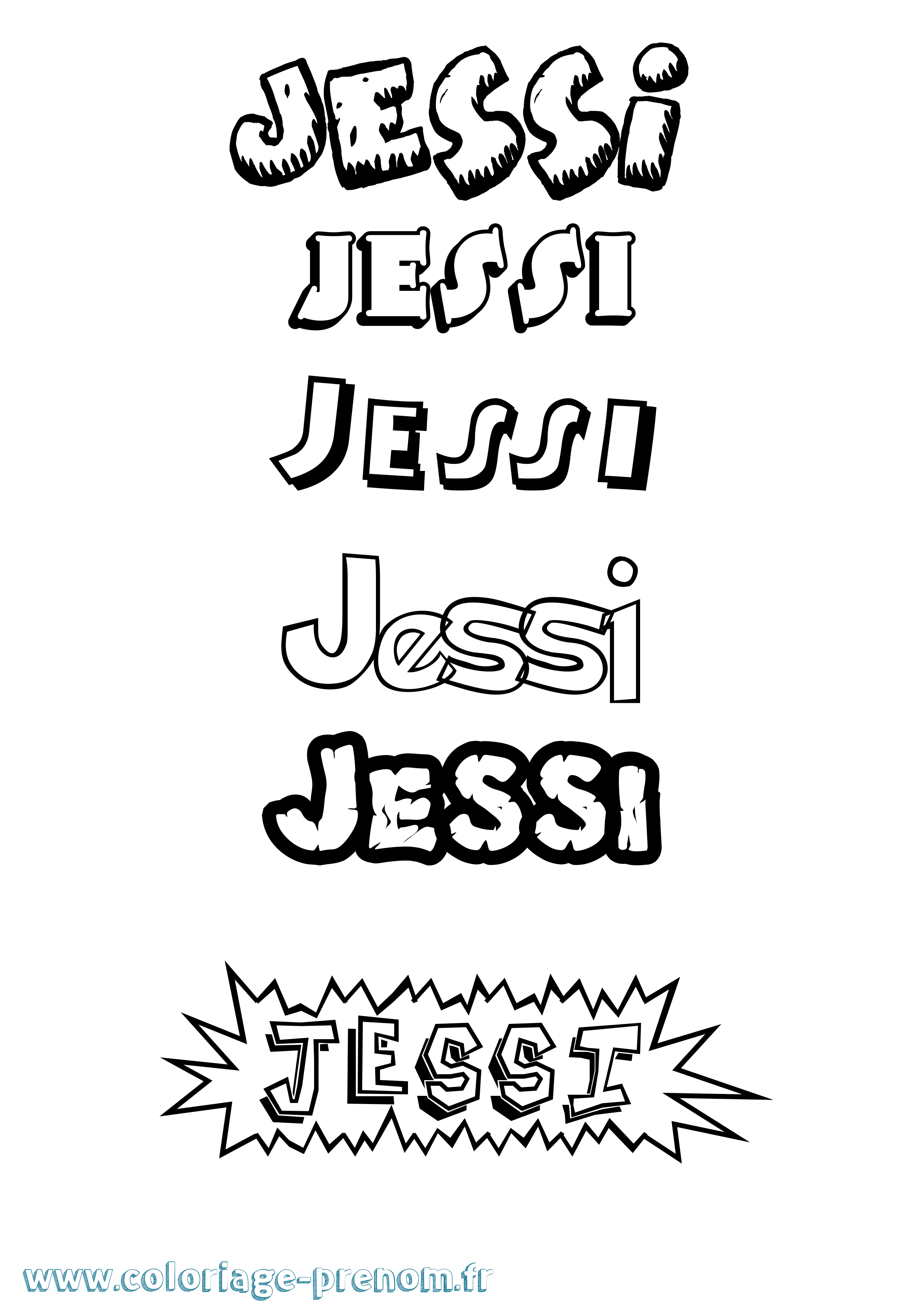 Coloriage Jessi Dessin Animé Coloriage prénom Jessi Dessin Animé