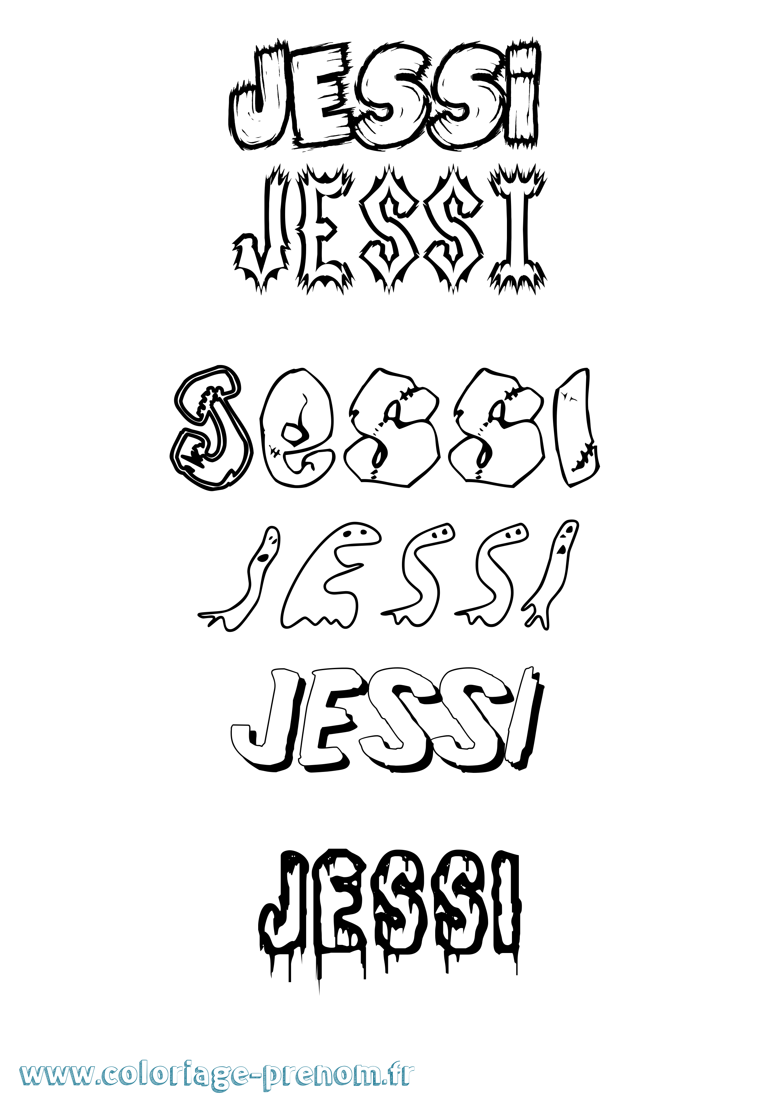 Coloriage Jessi Frisson Coloriage prénom Jessi Frisson