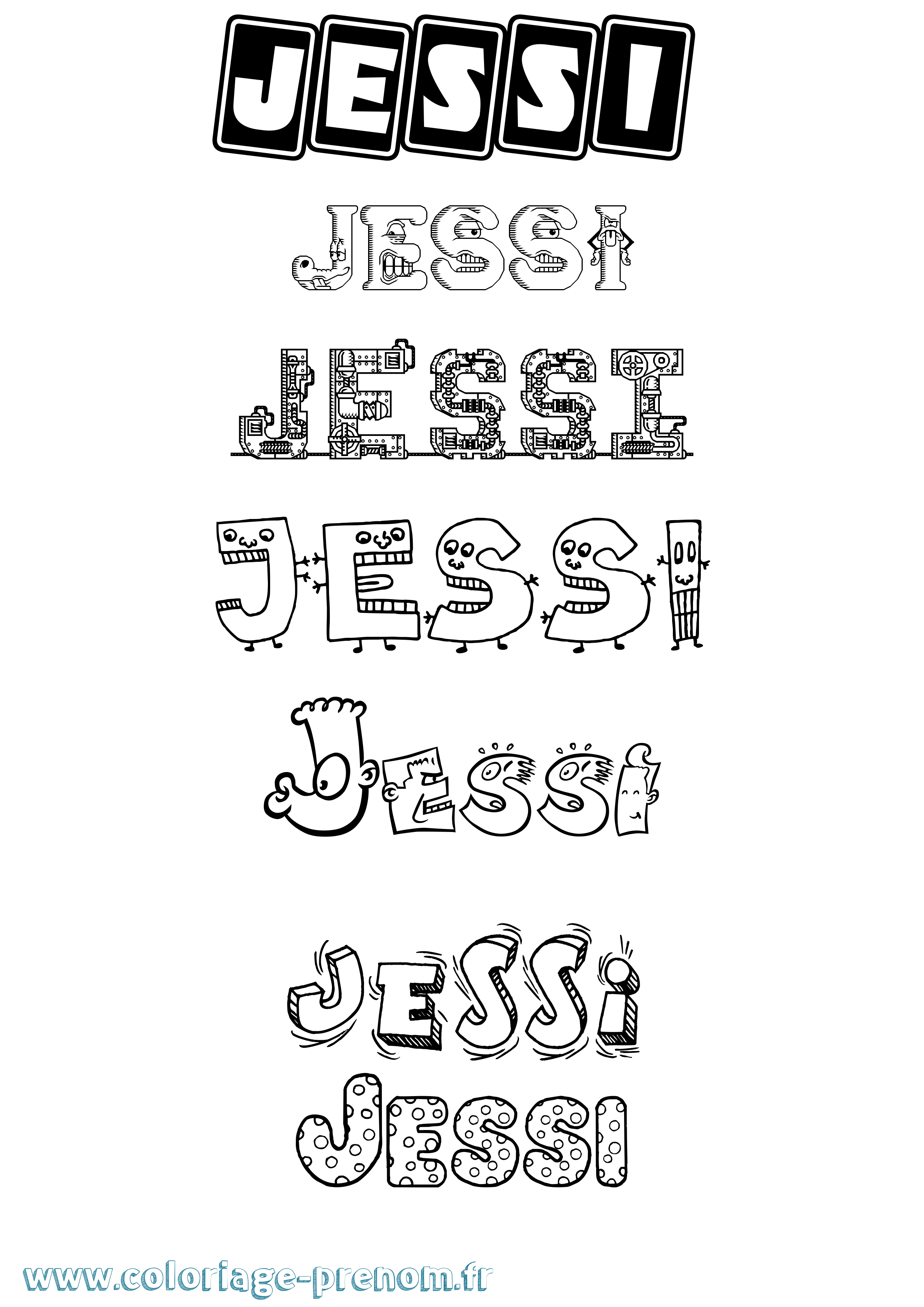 Coloriage Jessi Fun Coloriage prénom Jessi Fun