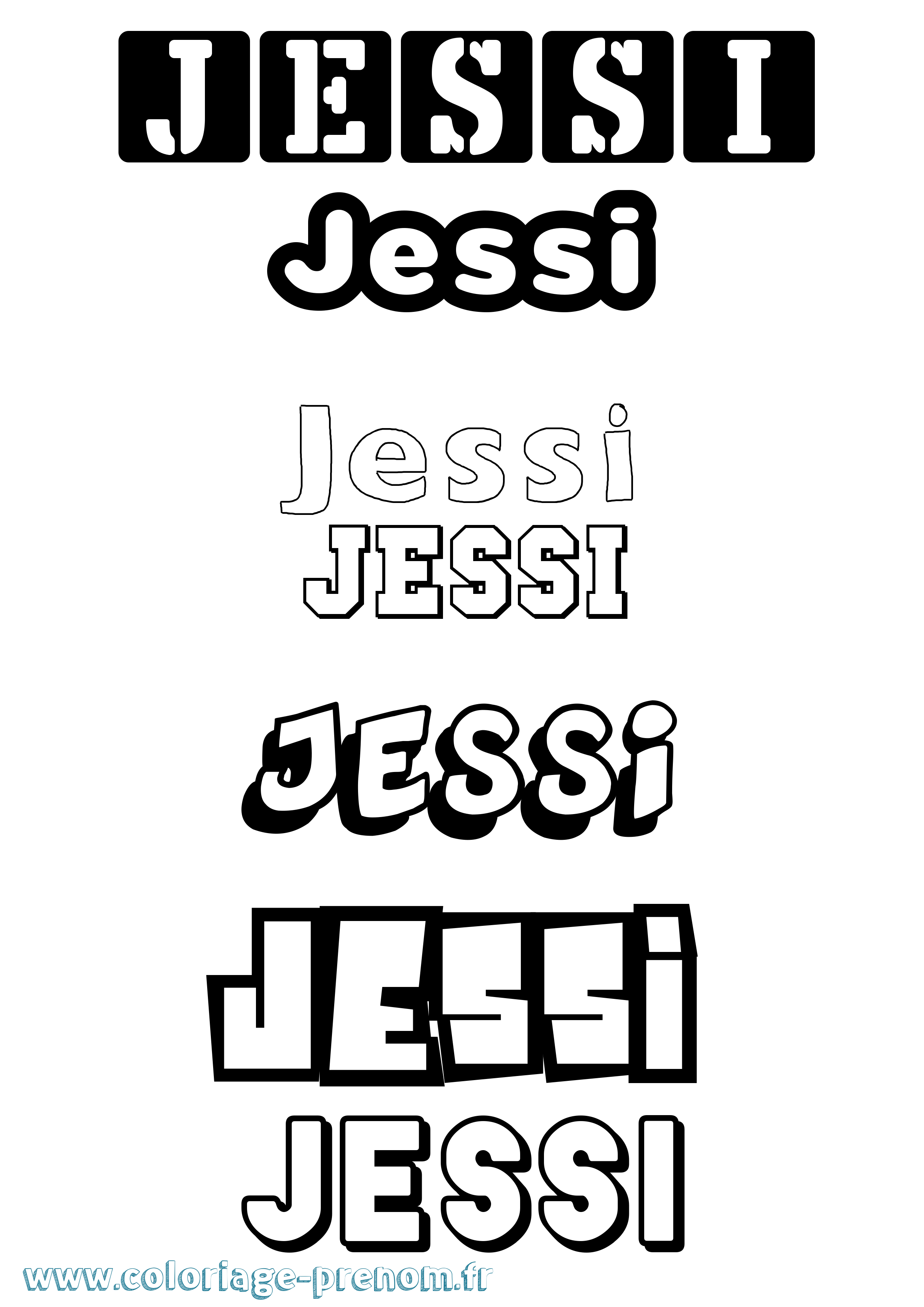 Coloriage Jessi Simple Coloriage prénom Jessi Simple