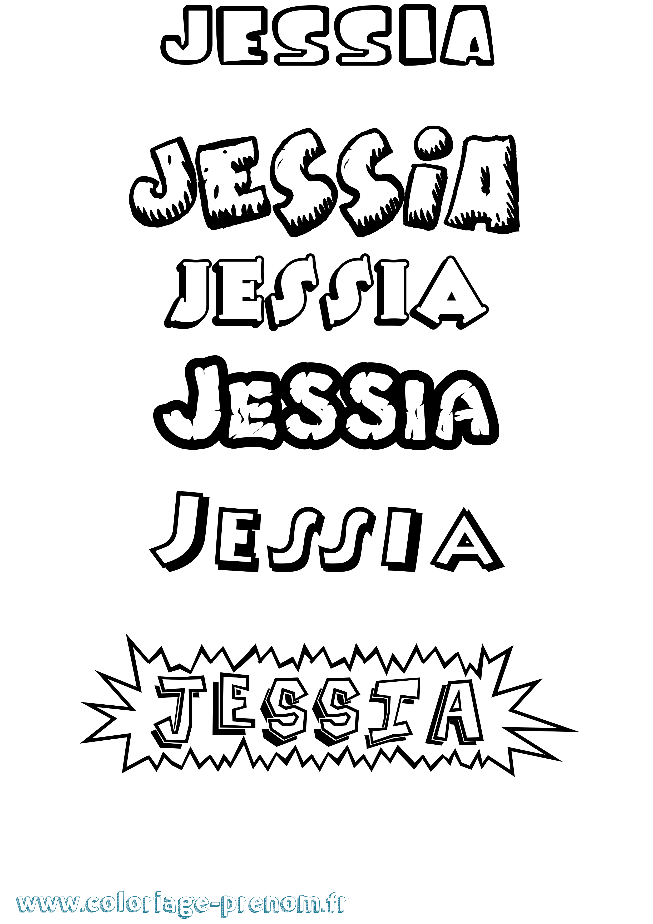 Coloriage Jessia Dessin Animé Coloriage prénom Jessia Dessin Animé