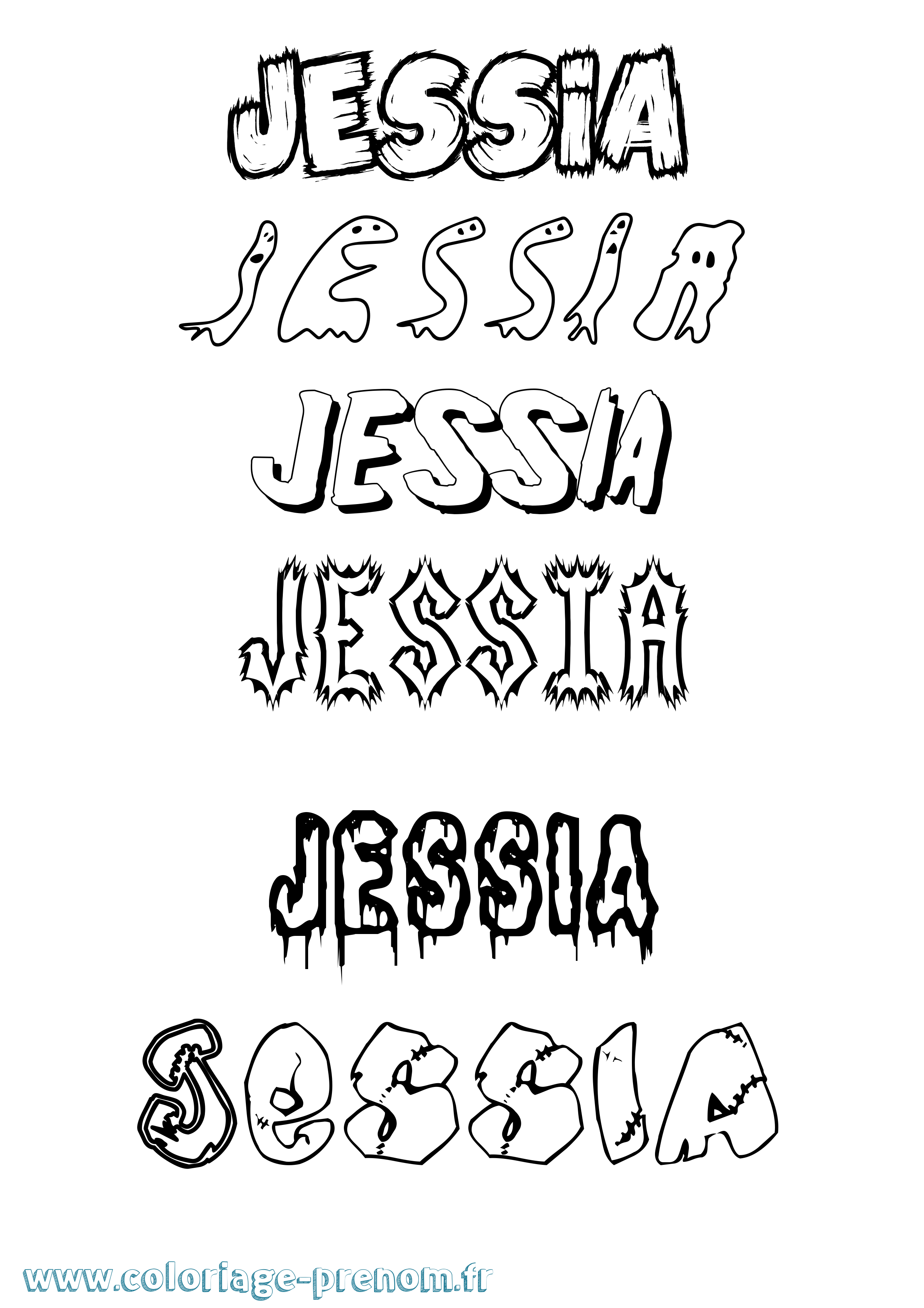 Coloriage Jessia Frisson Coloriage prénom Jessia Frisson