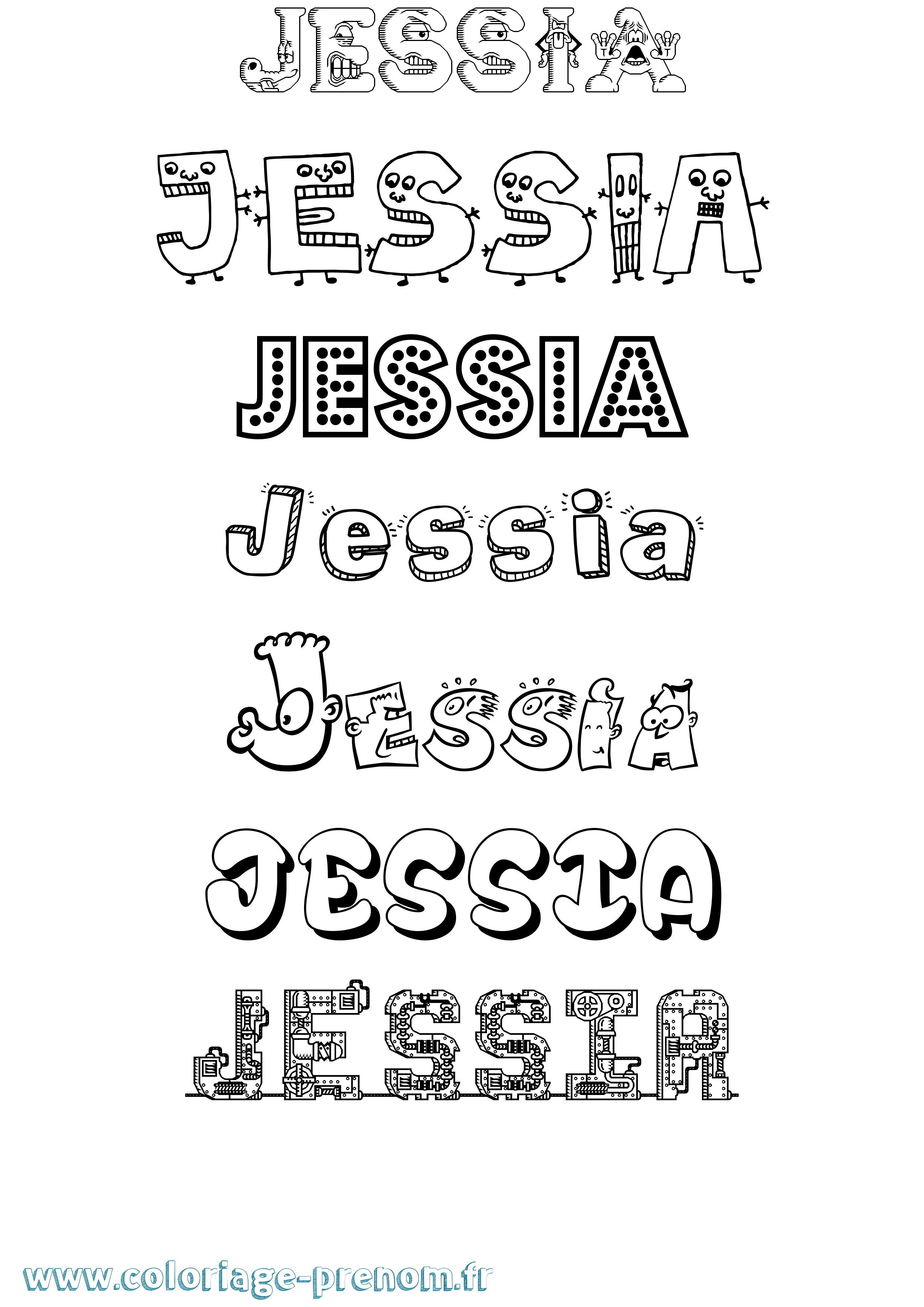 Coloriage Jessia Fun Coloriage prénom Jessia Fun