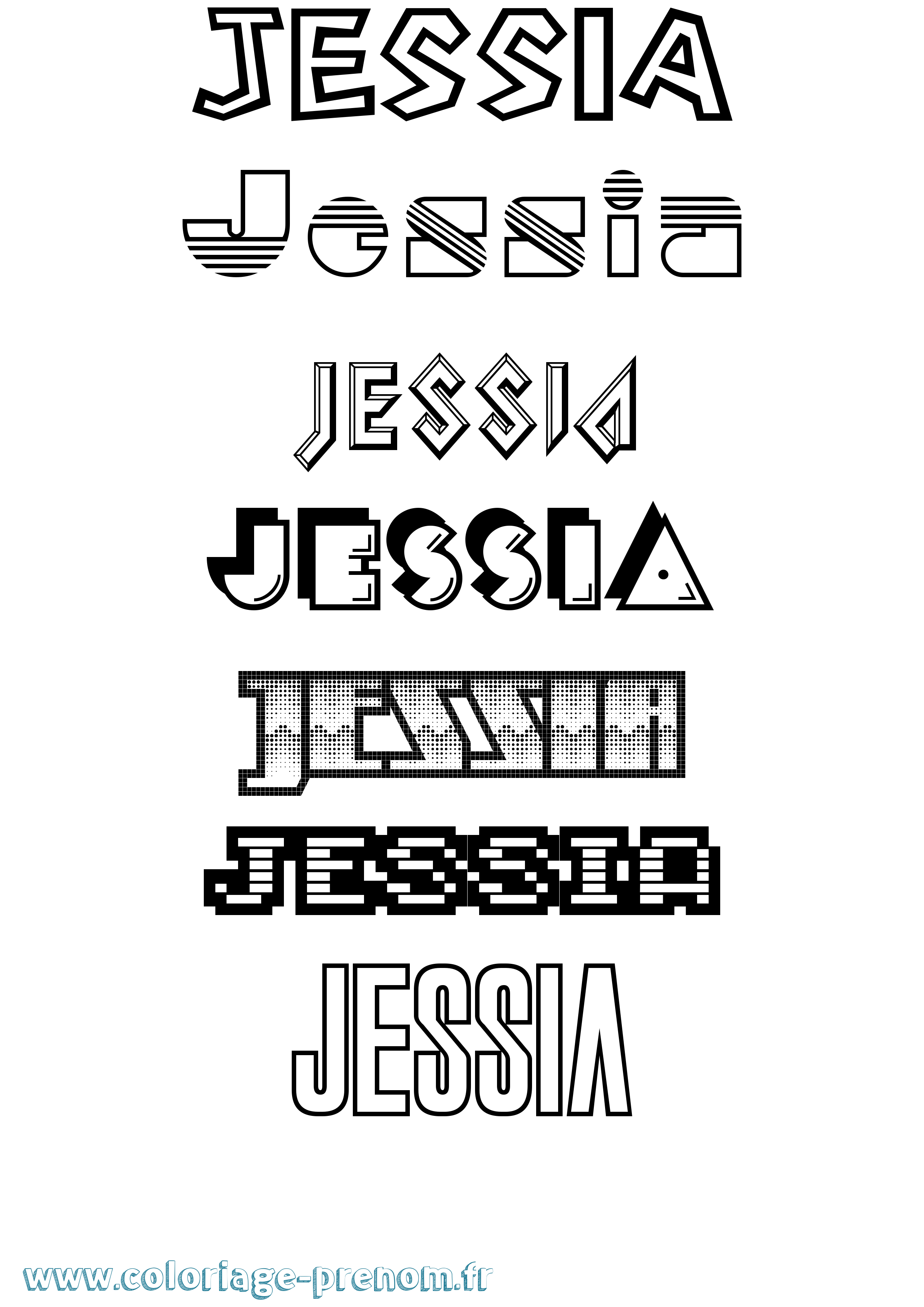 Coloriage Jessia Jeux Vidéos Coloriage prénom Jessia Jeux Vidéos