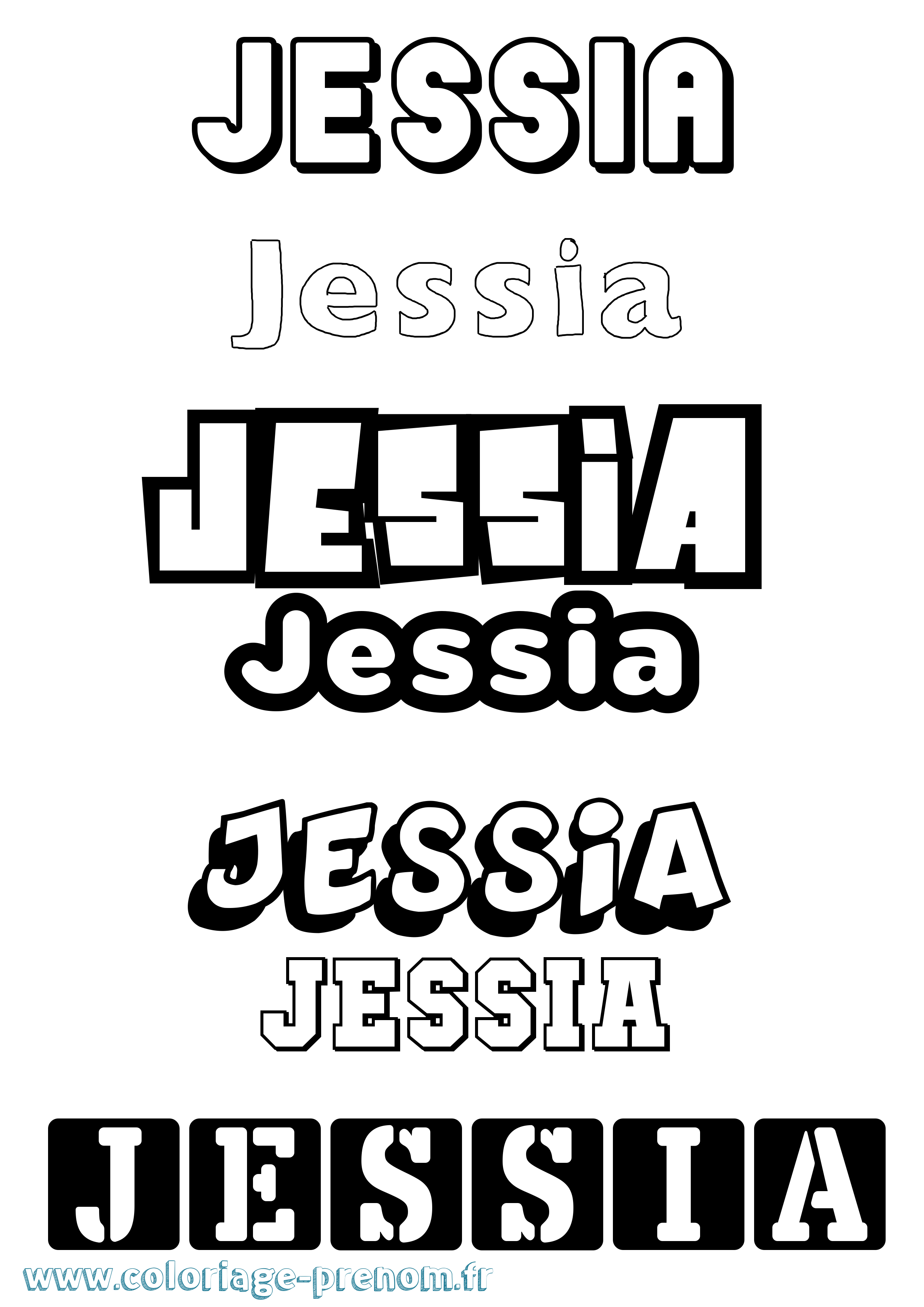 Coloriage Jessia Simple Coloriage prénom Jessia Simple