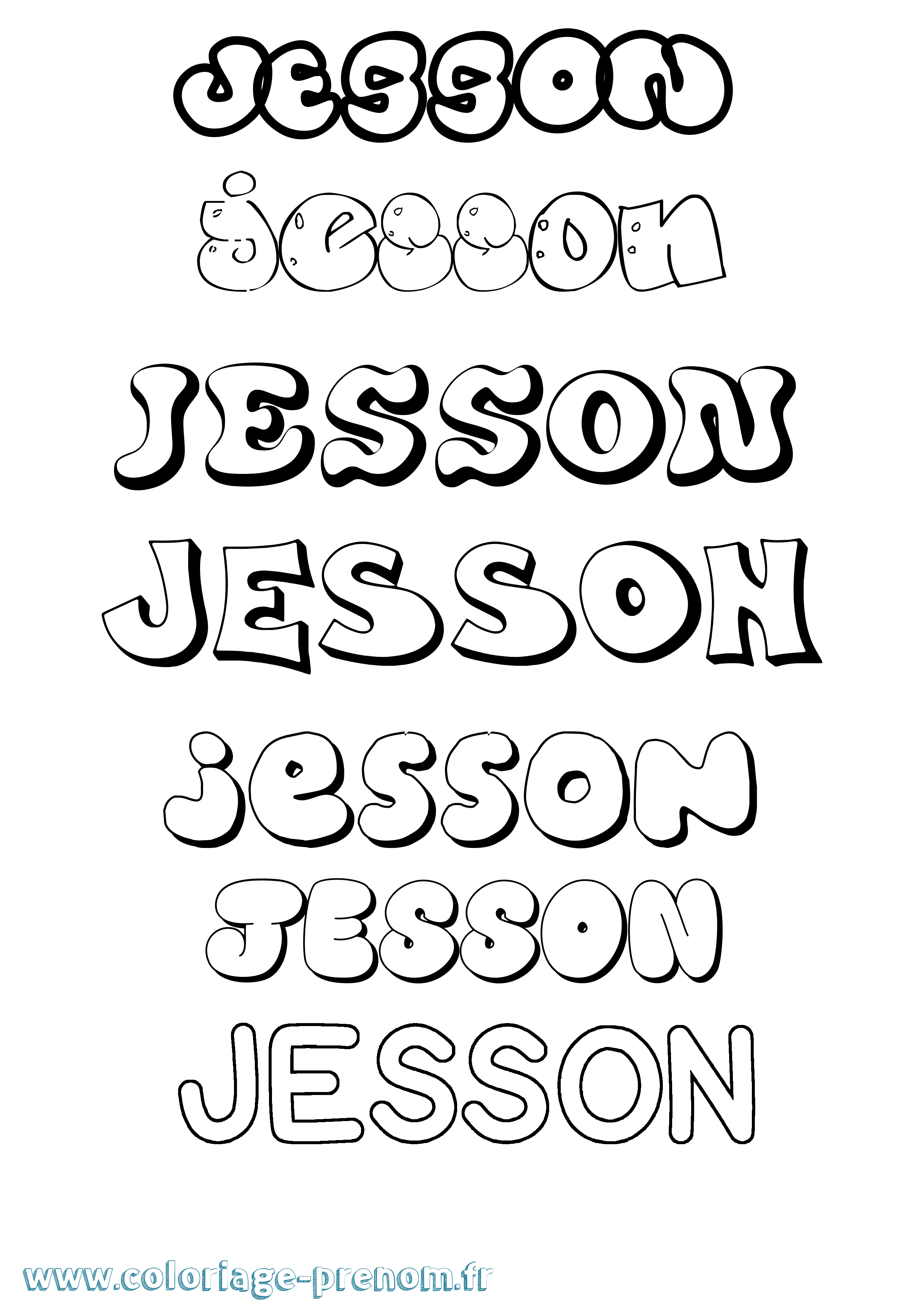 Coloriage Jesson Bubble Coloriage prénom Jesson Bubble