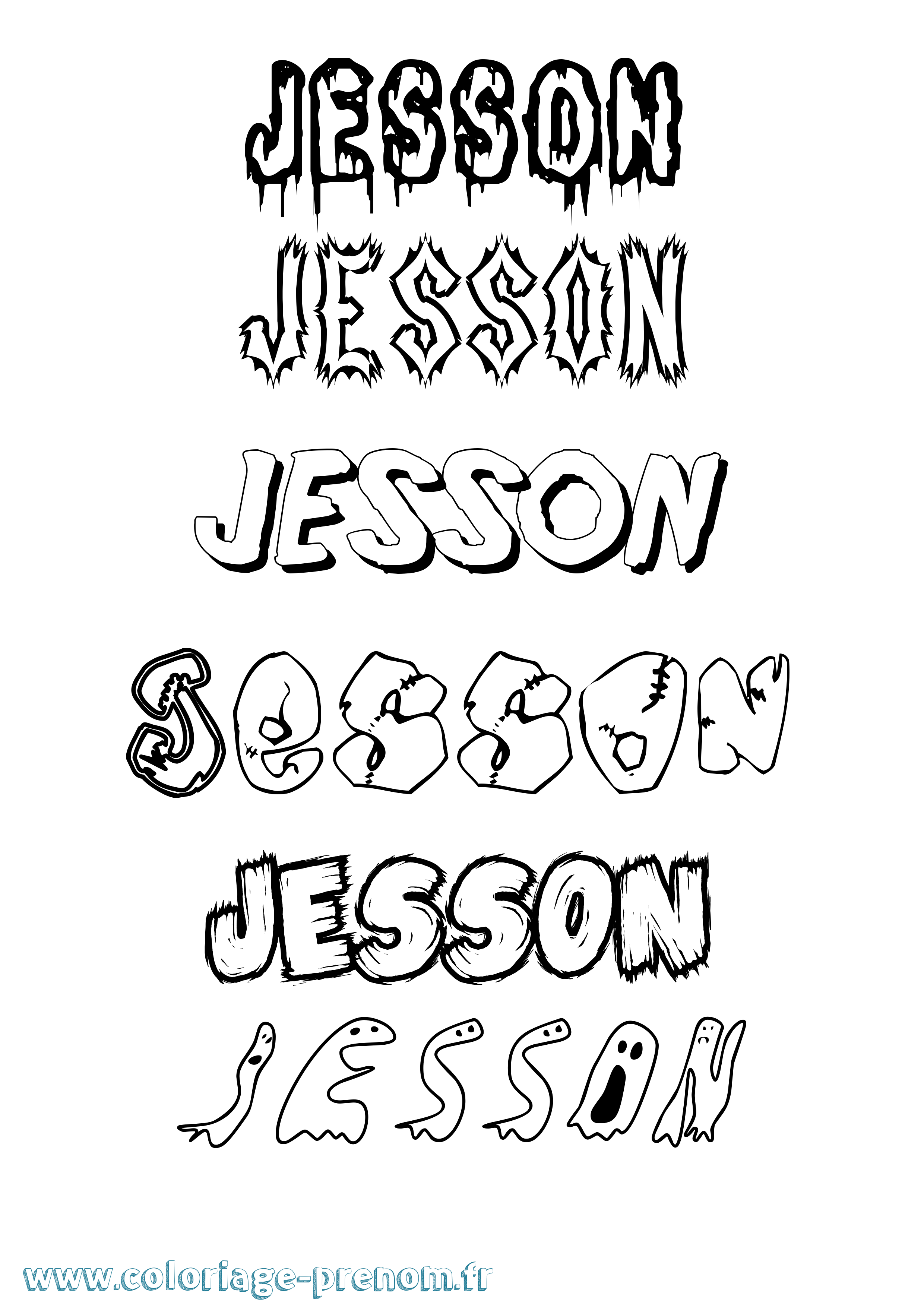 Coloriage Jesson Frisson Coloriage prénom Jesson Frisson
