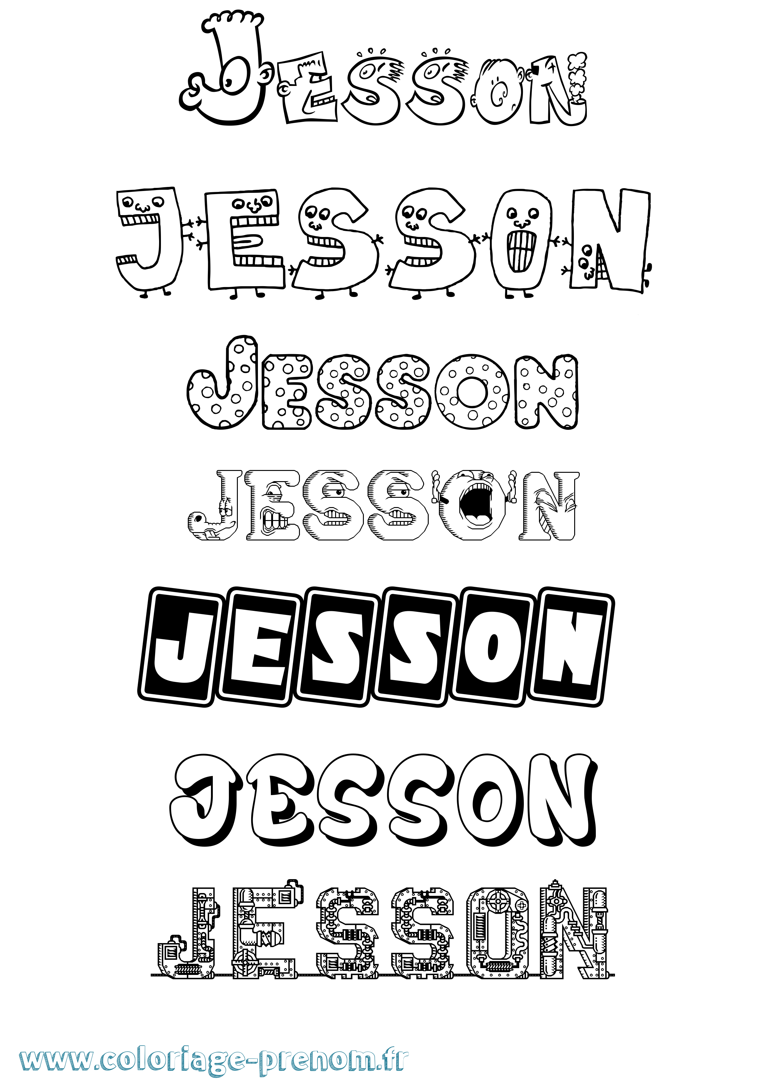 Coloriage Jesson Fun Coloriage prénom Jesson Fun