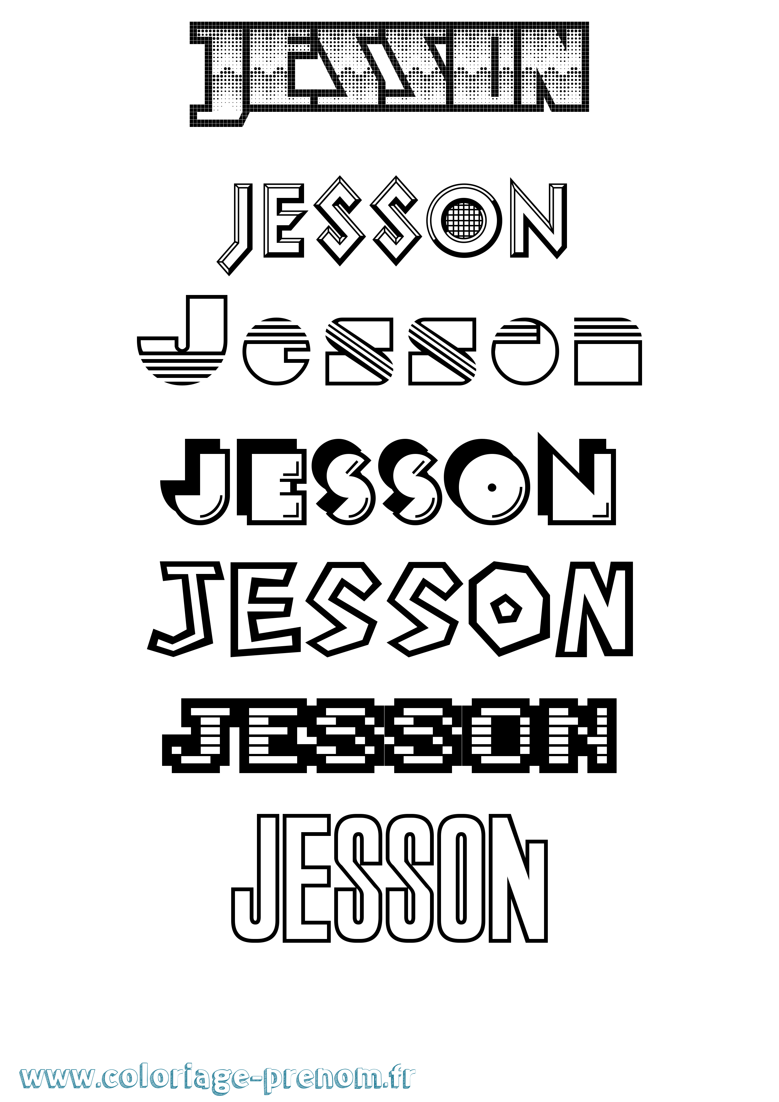 Coloriage Jesson Jeux Vidéos Coloriage prénom Jesson Jeux Vidéos