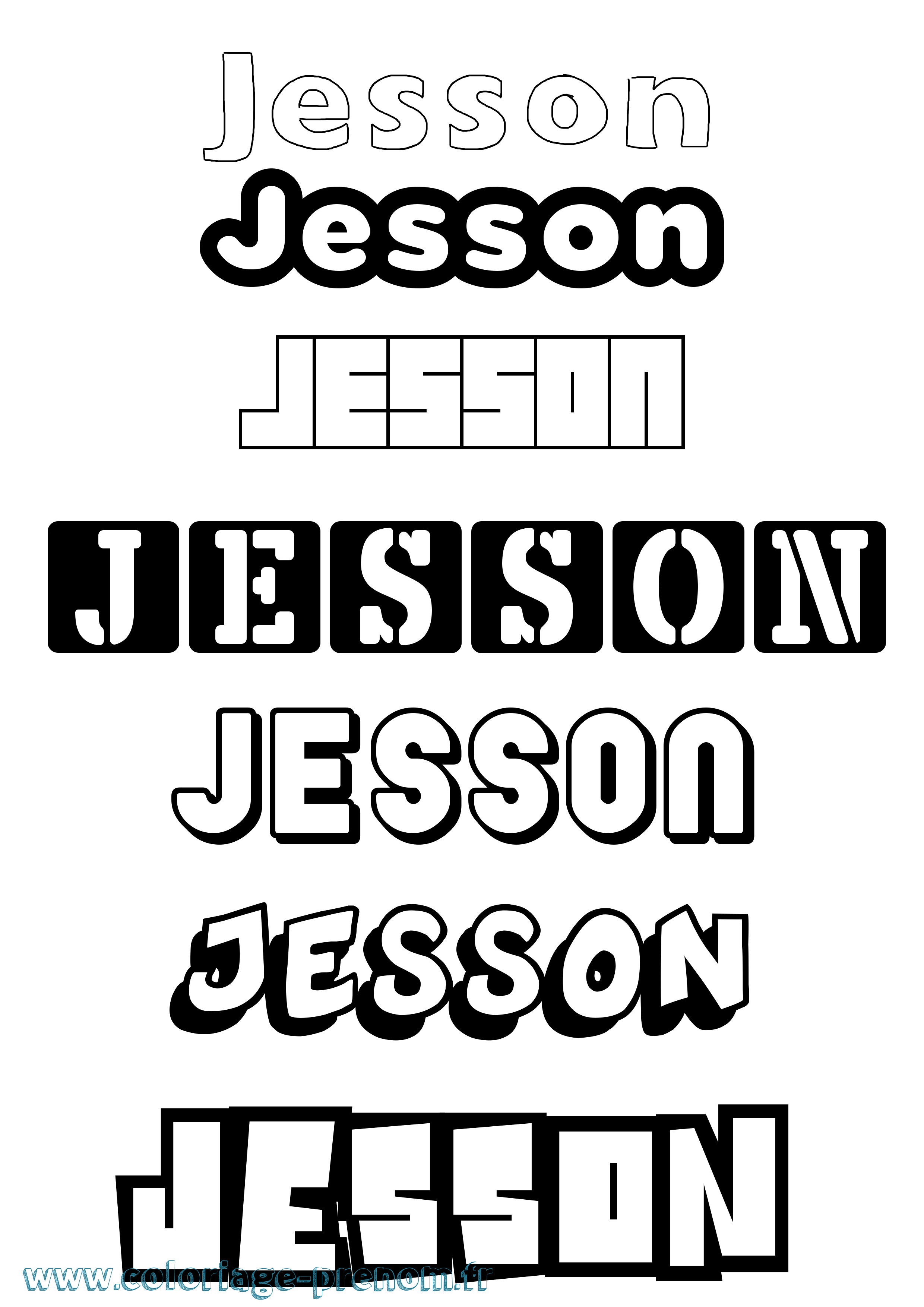 Coloriage Jesson Simple Coloriage prénom Jesson Simple